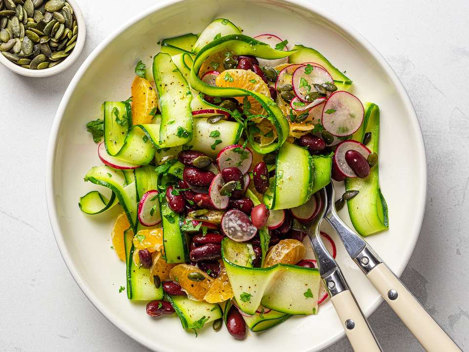 Tangerine and Zucchini Rainbow Salad | Foodaciously