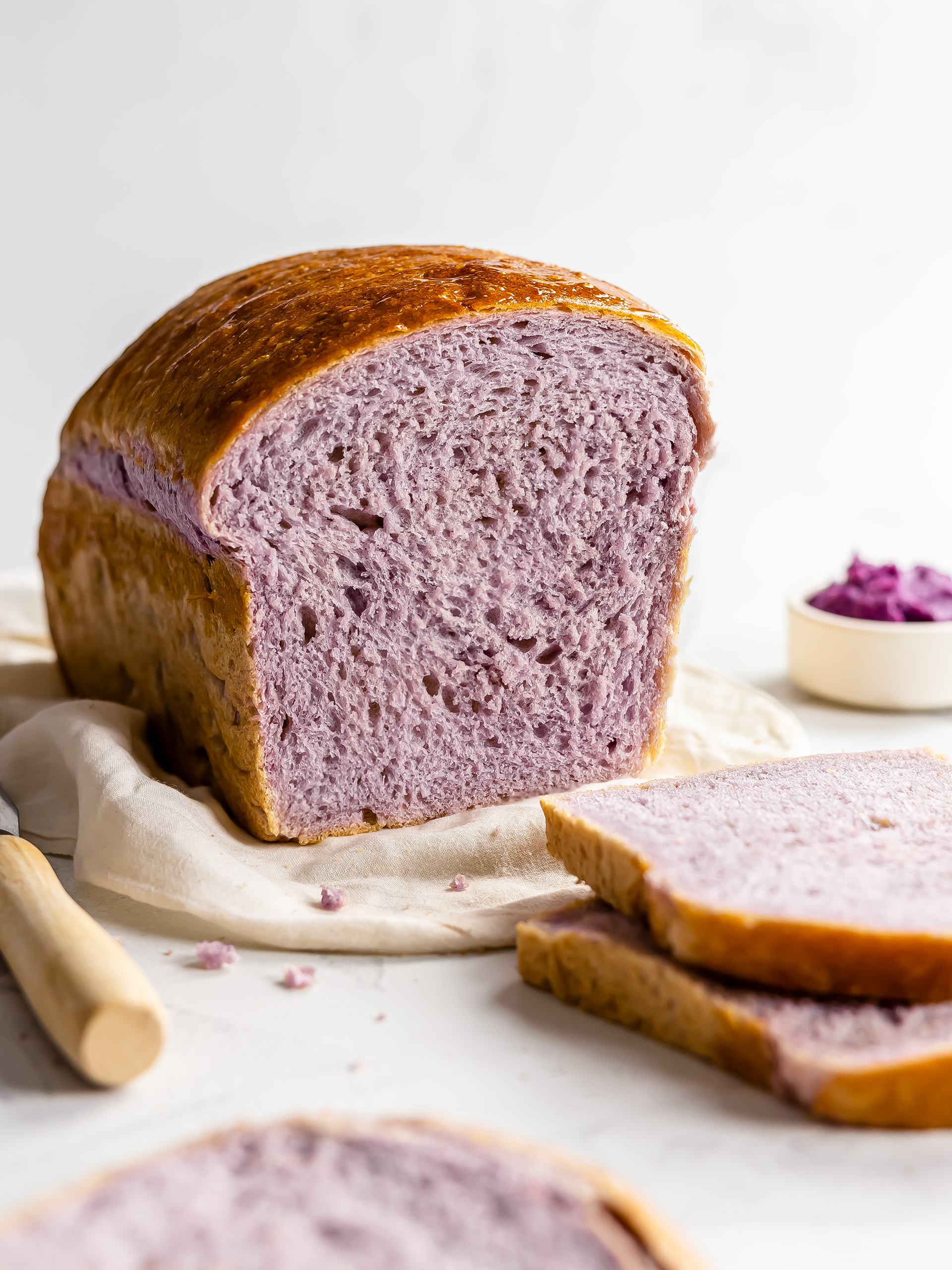 Ube Bread (Fluffy Loaf with Vegan Ube Butter)