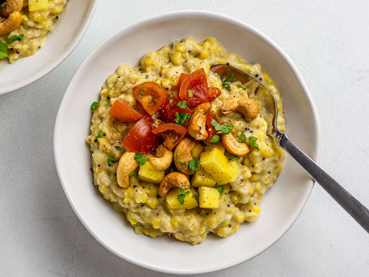 Savoury Curry Oatmeal with Mango (Vegan) Foodaciously