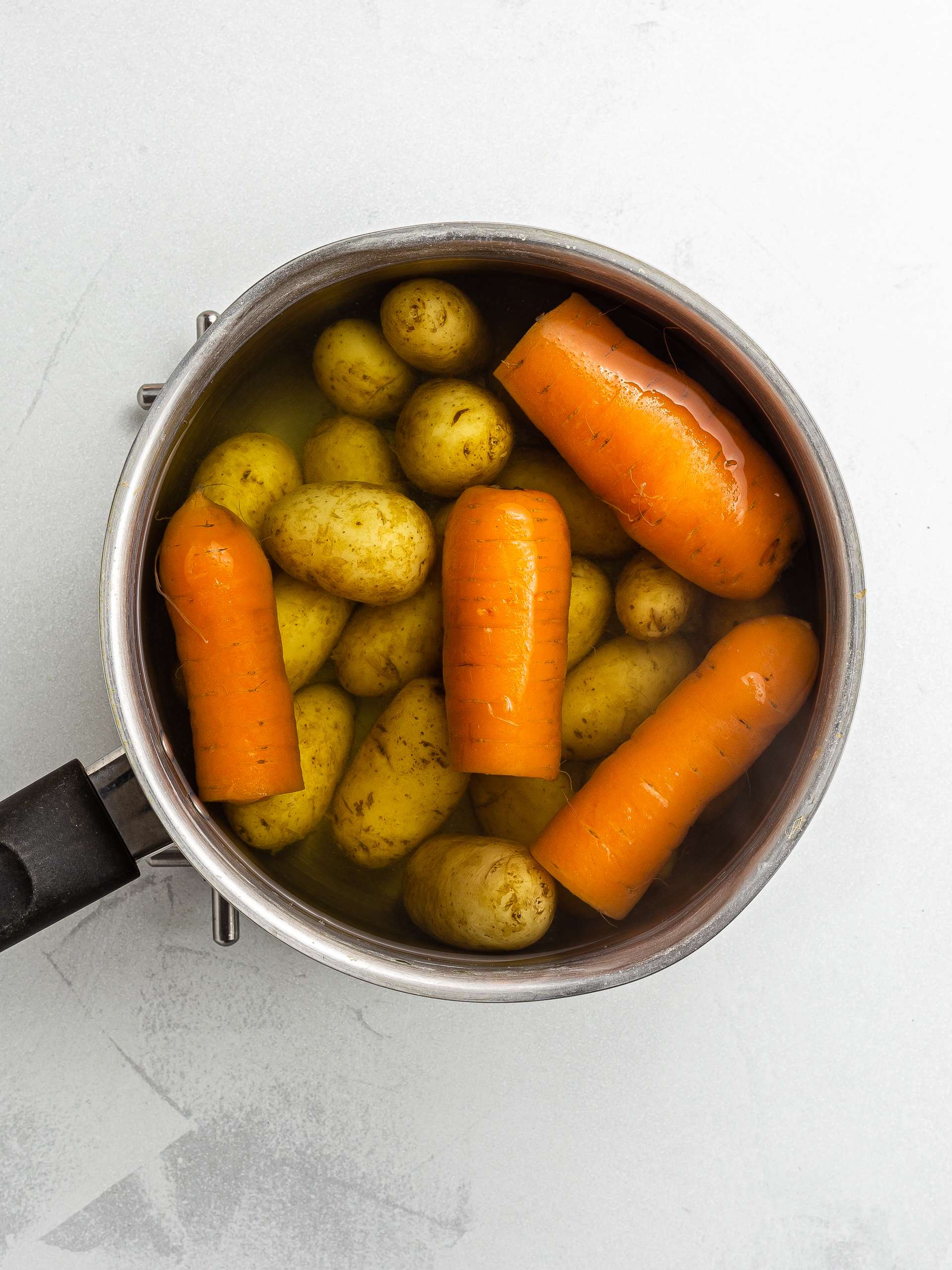 boiled potatoes and carrots
