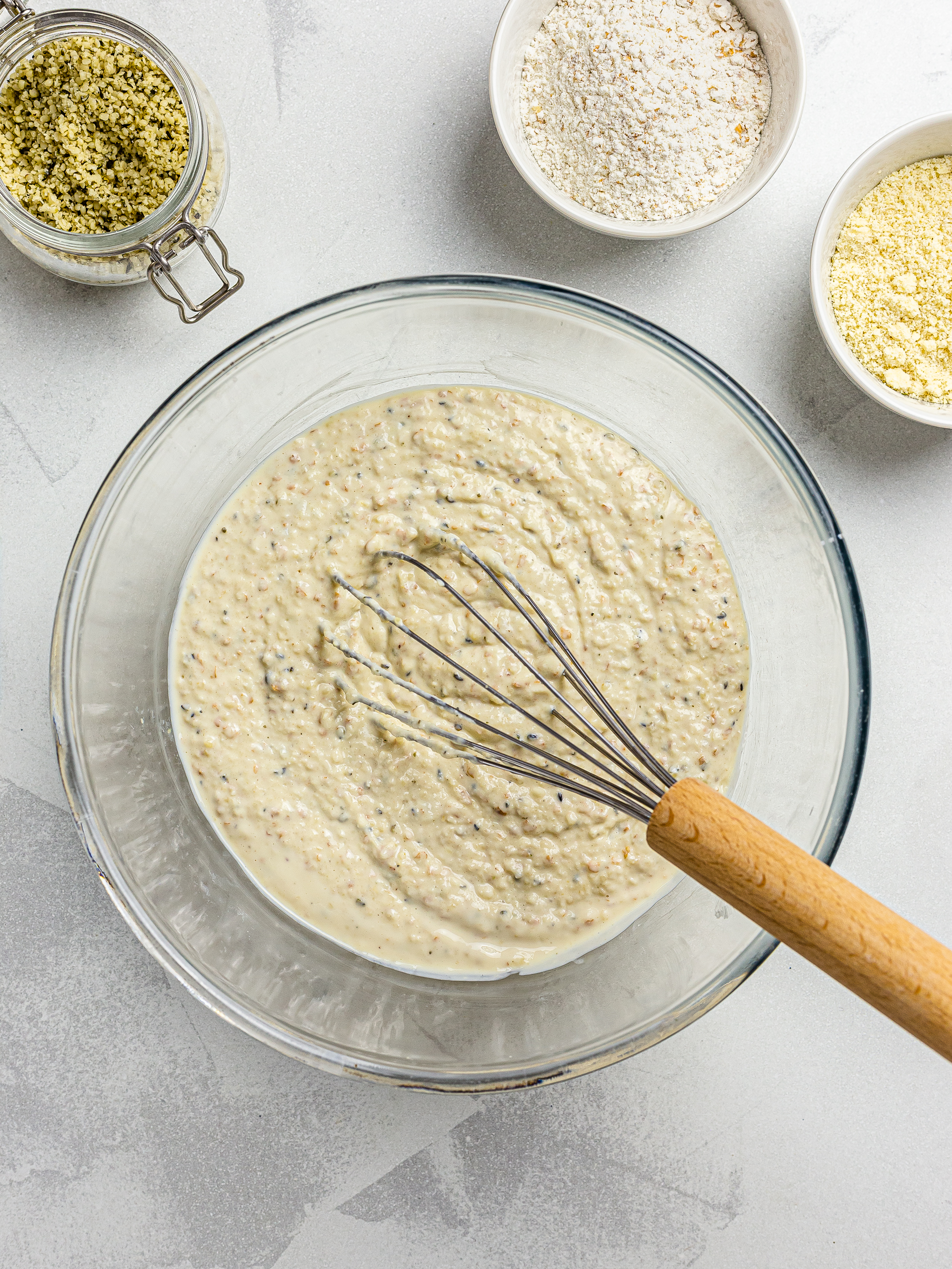 protein waffle batter with almond flour and tofu