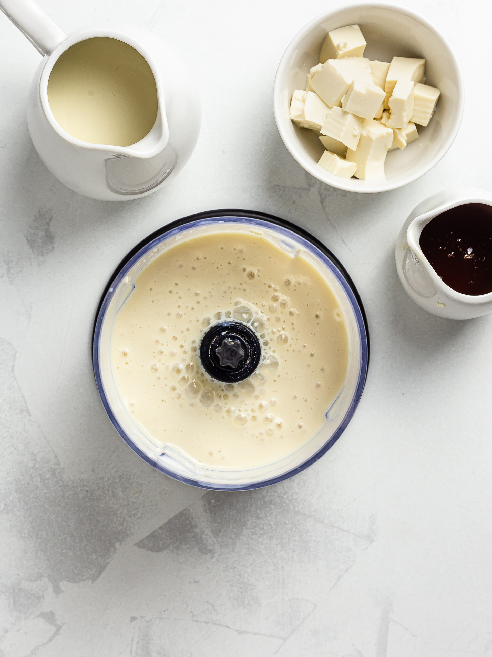 silken tofu blended with soy milk and maple syrup