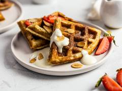 Vegan Protein Waffles (No Protein Powder) | Foodaciously