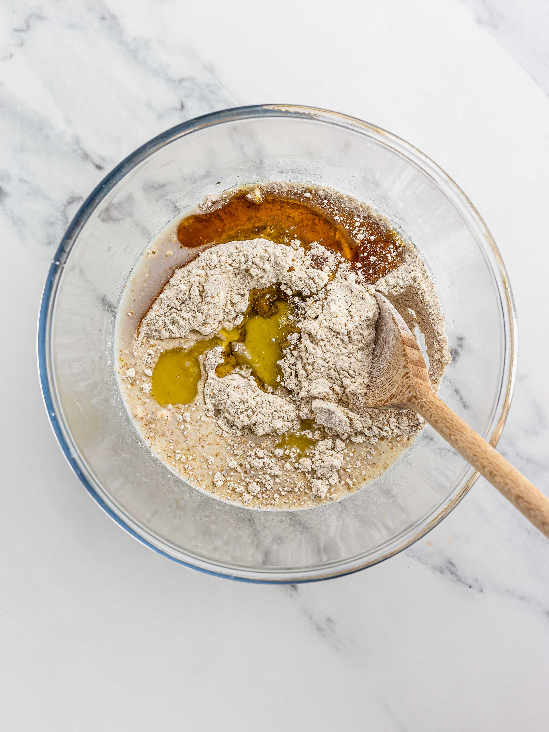 poppy seed cake dough ingredients in a bowl