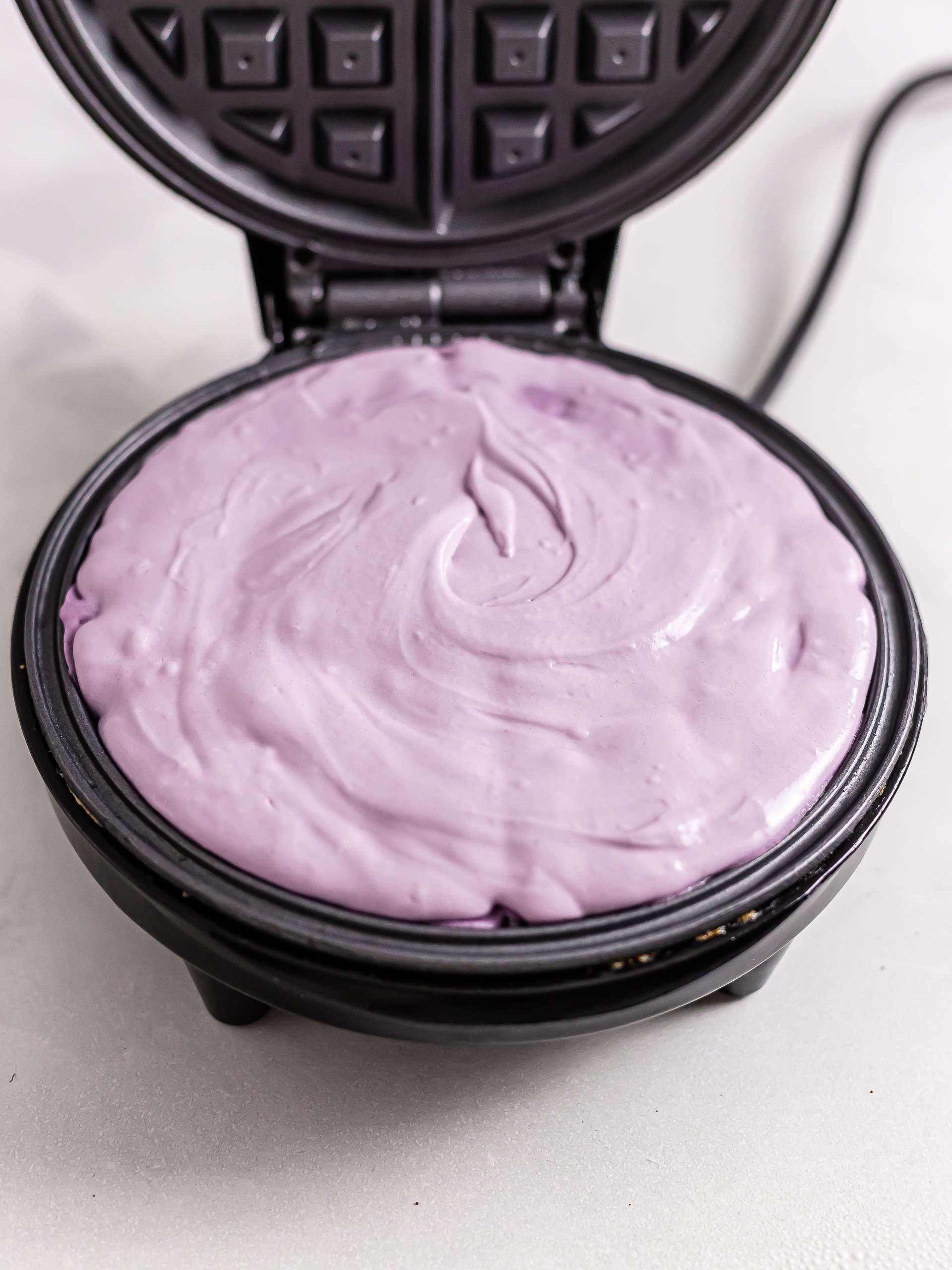 Vegan Ube Mochi Waffles Recipe Foodaciously