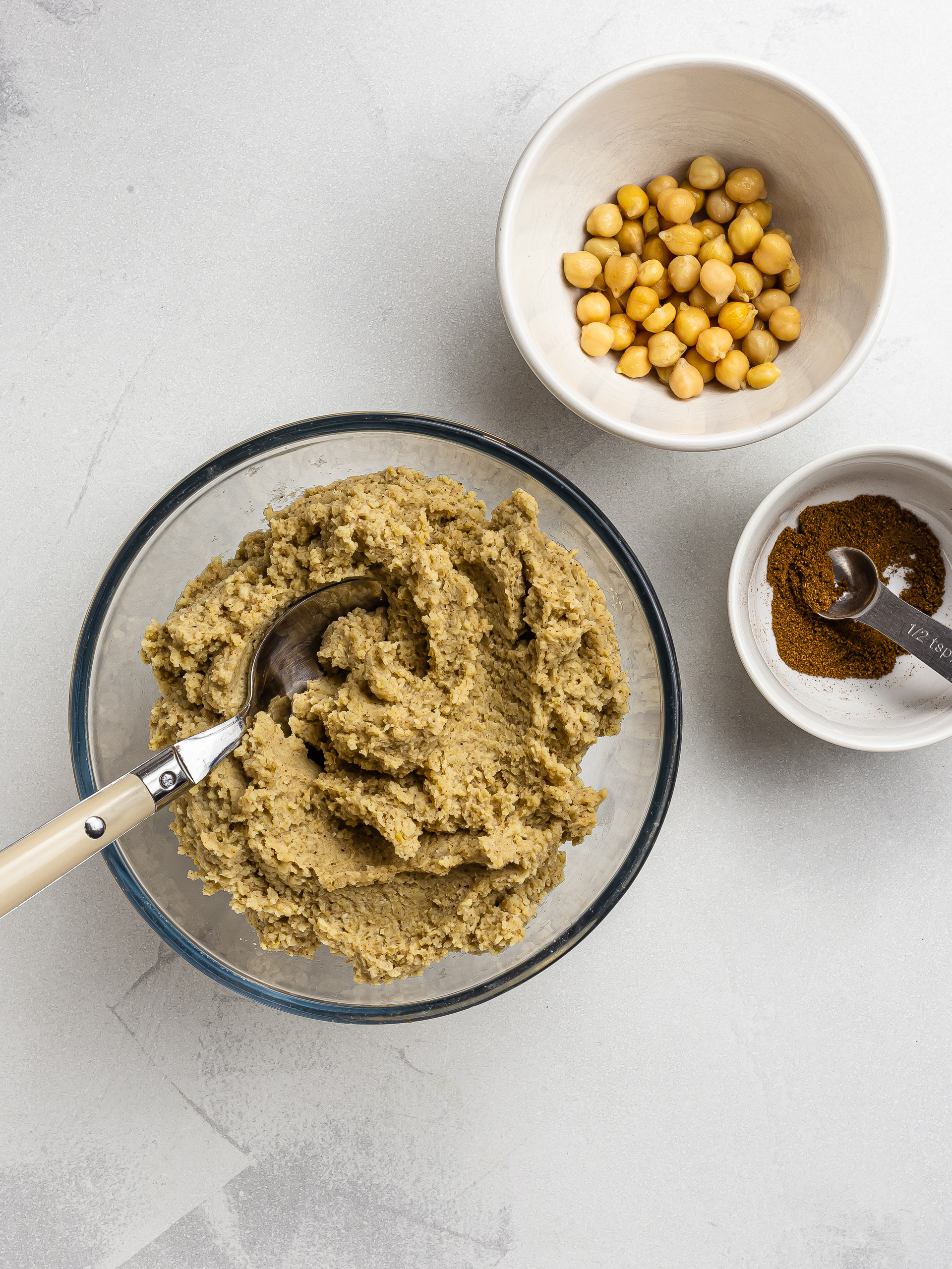 vegan kibbeh dough with chickpeas