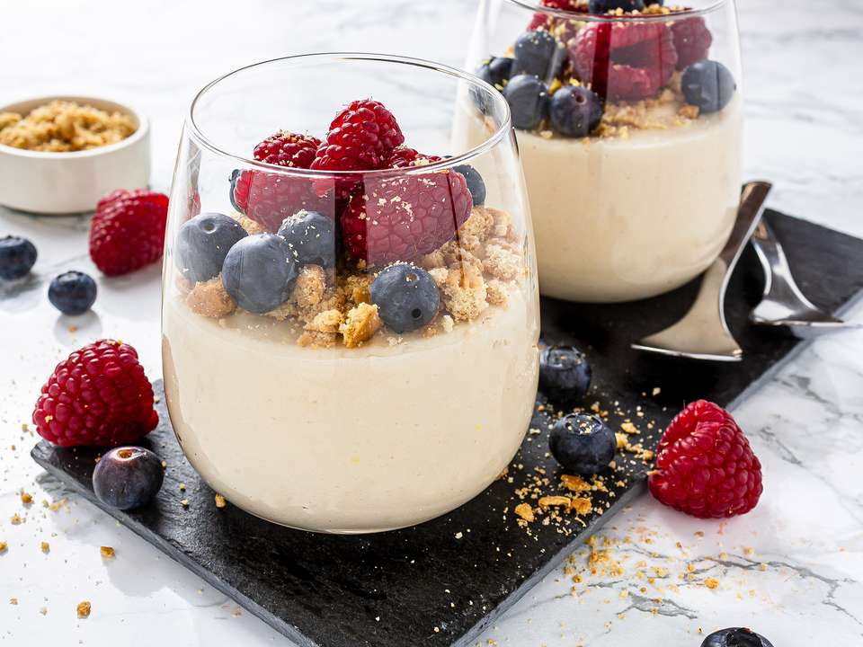 Vegan Lemon Posset Recipe with Berries | Foodaciously