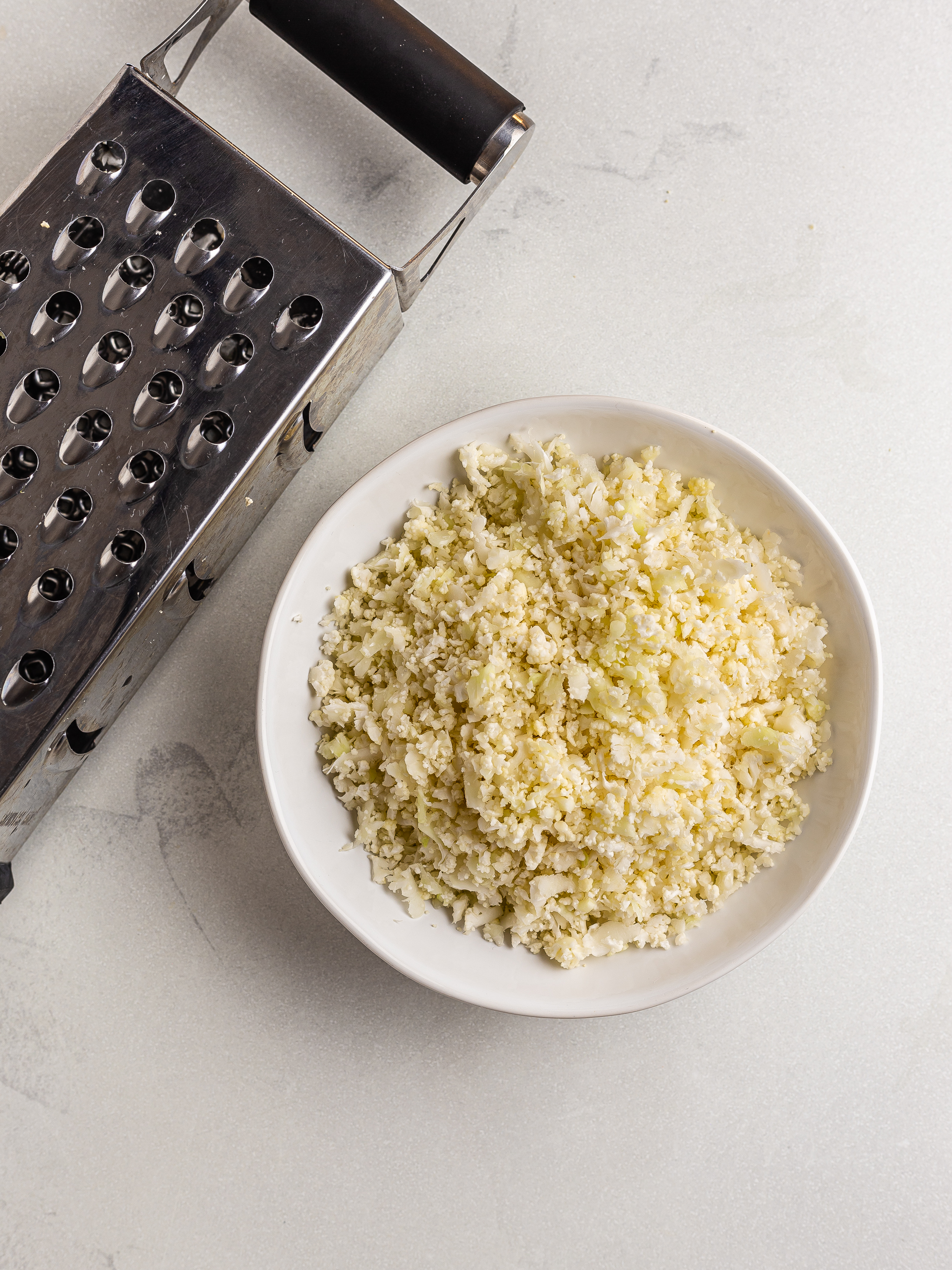 Grated cauliflower florets