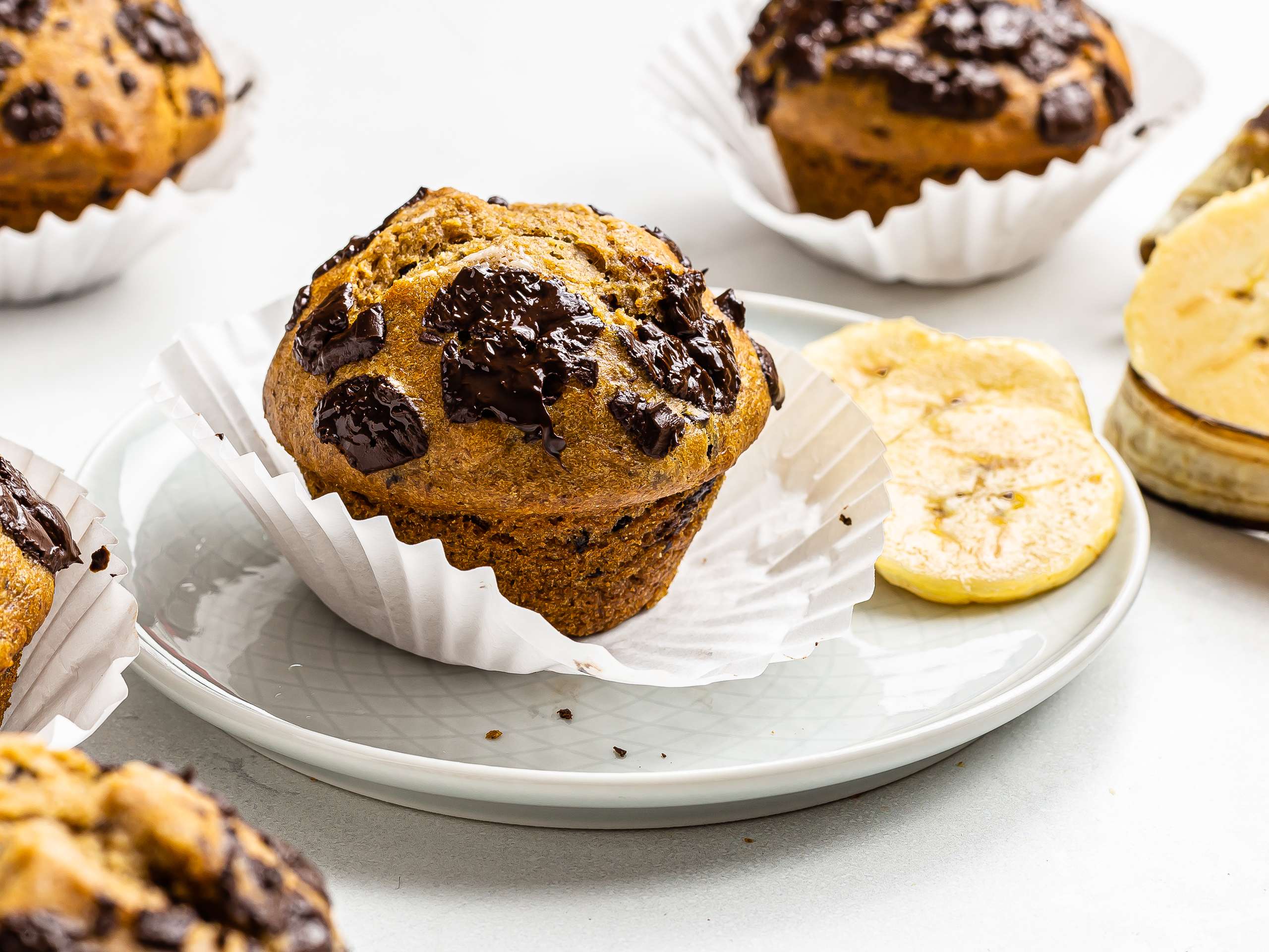 Vegan Plantain Muffins with Chocolate Chips