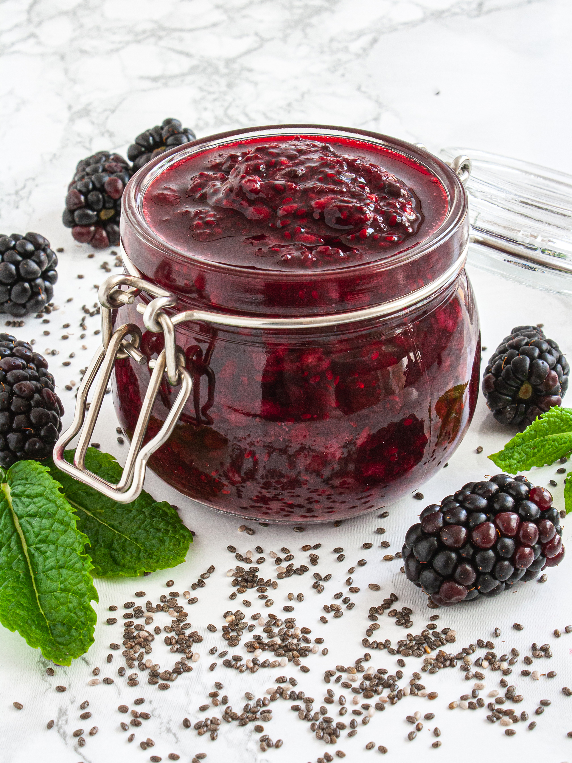 Sugar Free Blackberry Jam with Chia Seeds