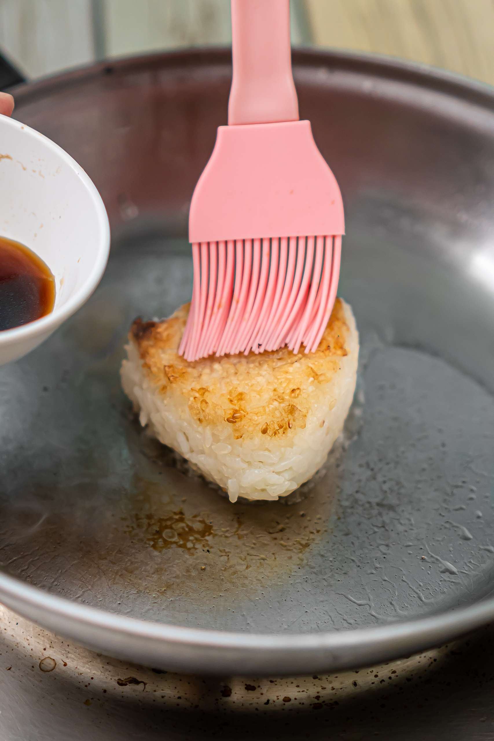 yaki onigiri brushed with soy sauce