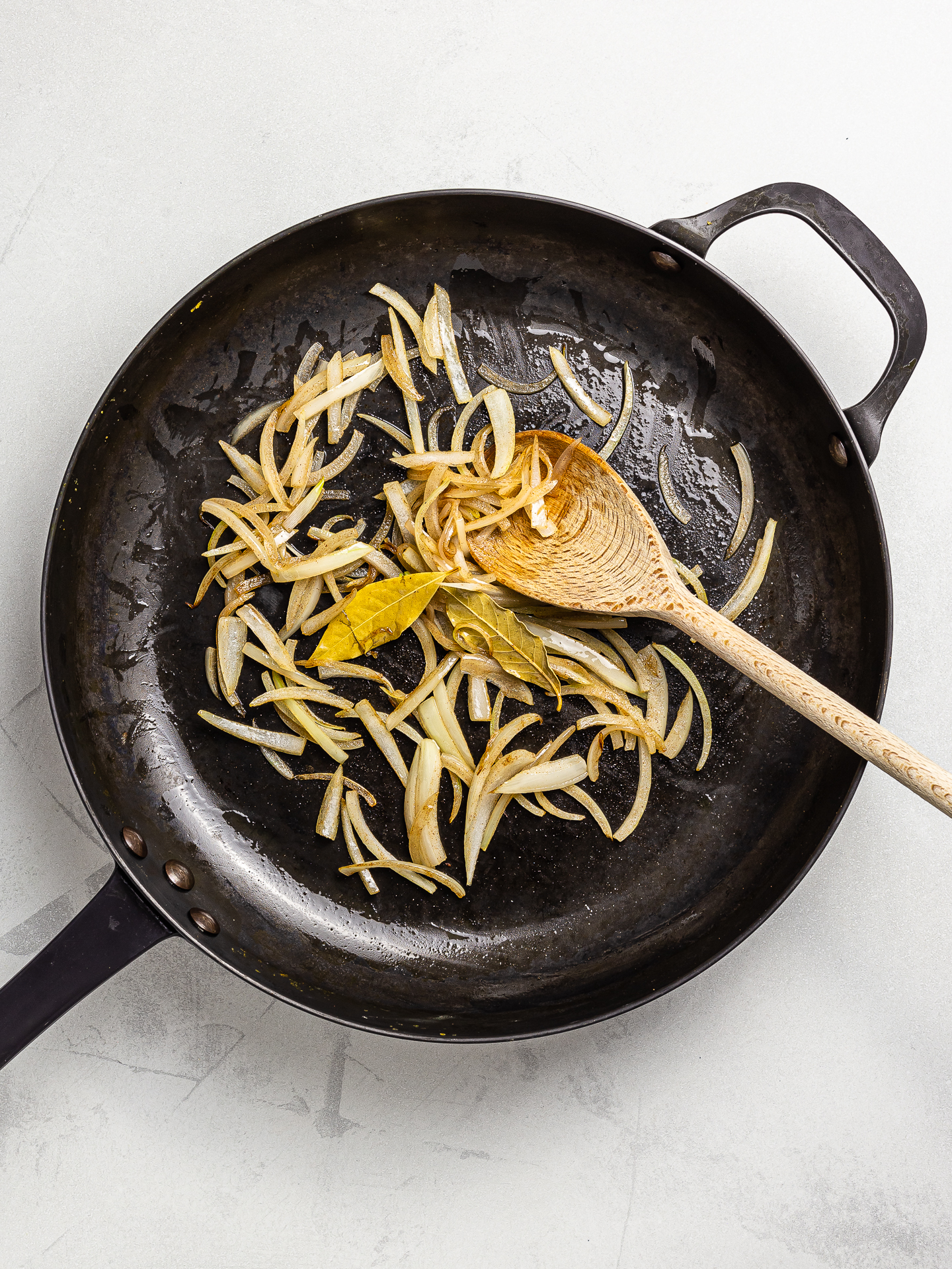 sauteed onions in a skillet