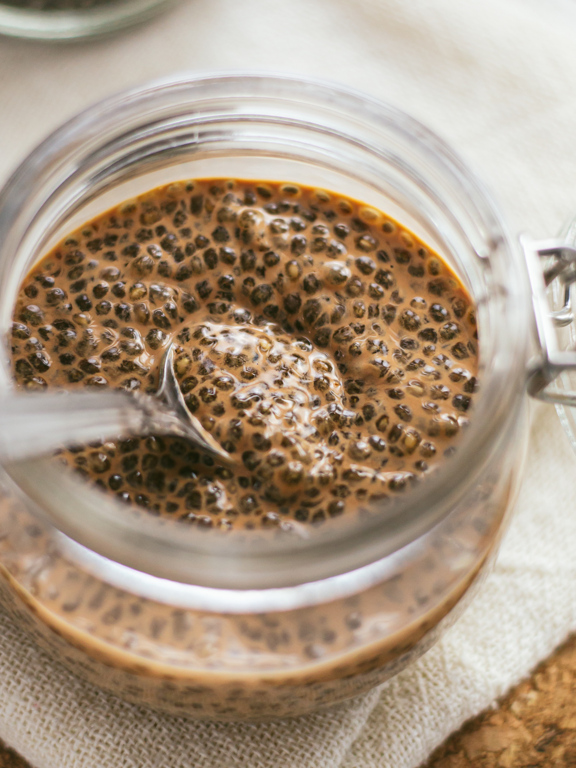 chai spiced chia seed pudding in a jar