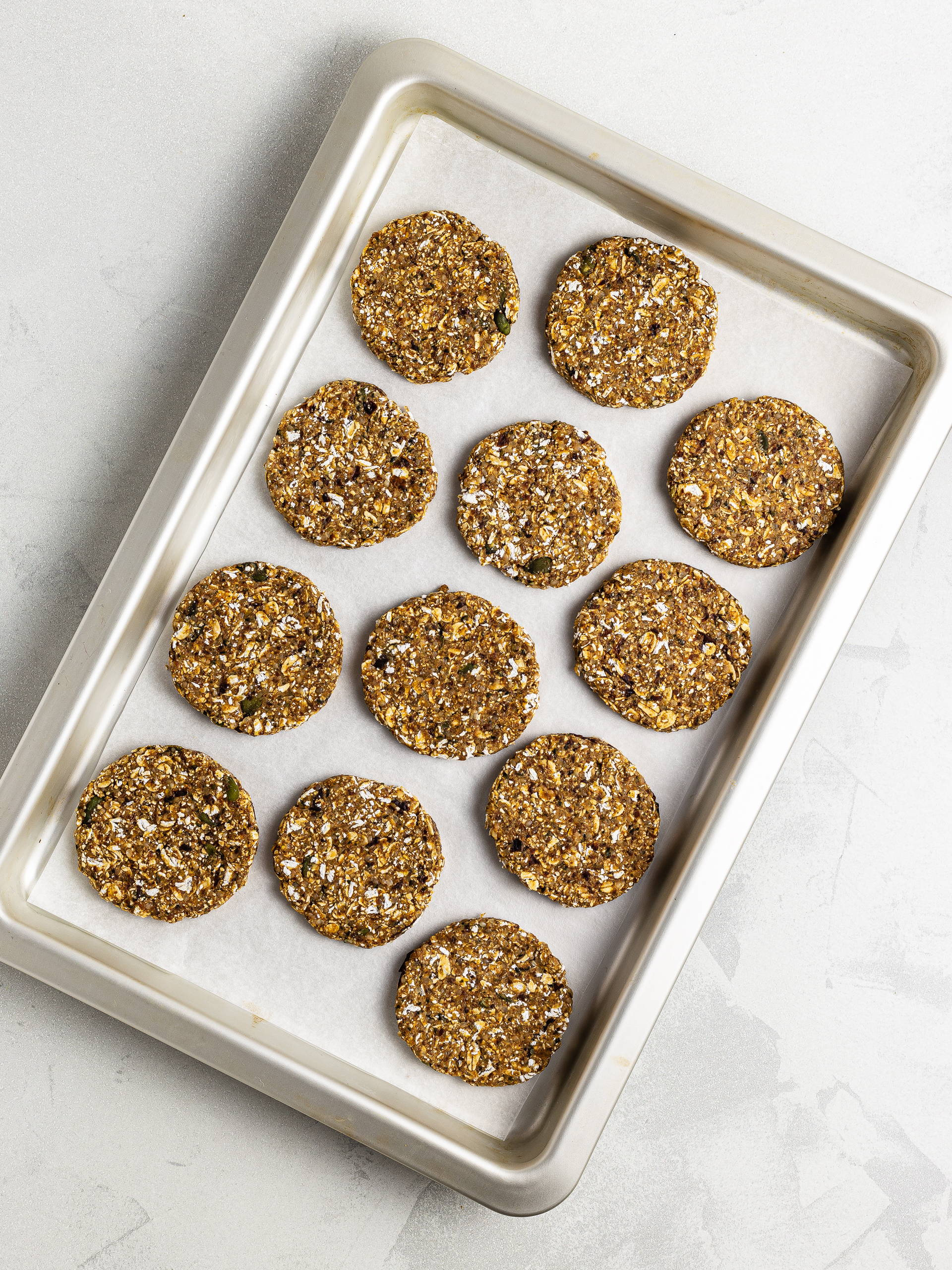 hemp cookies on a baking tray