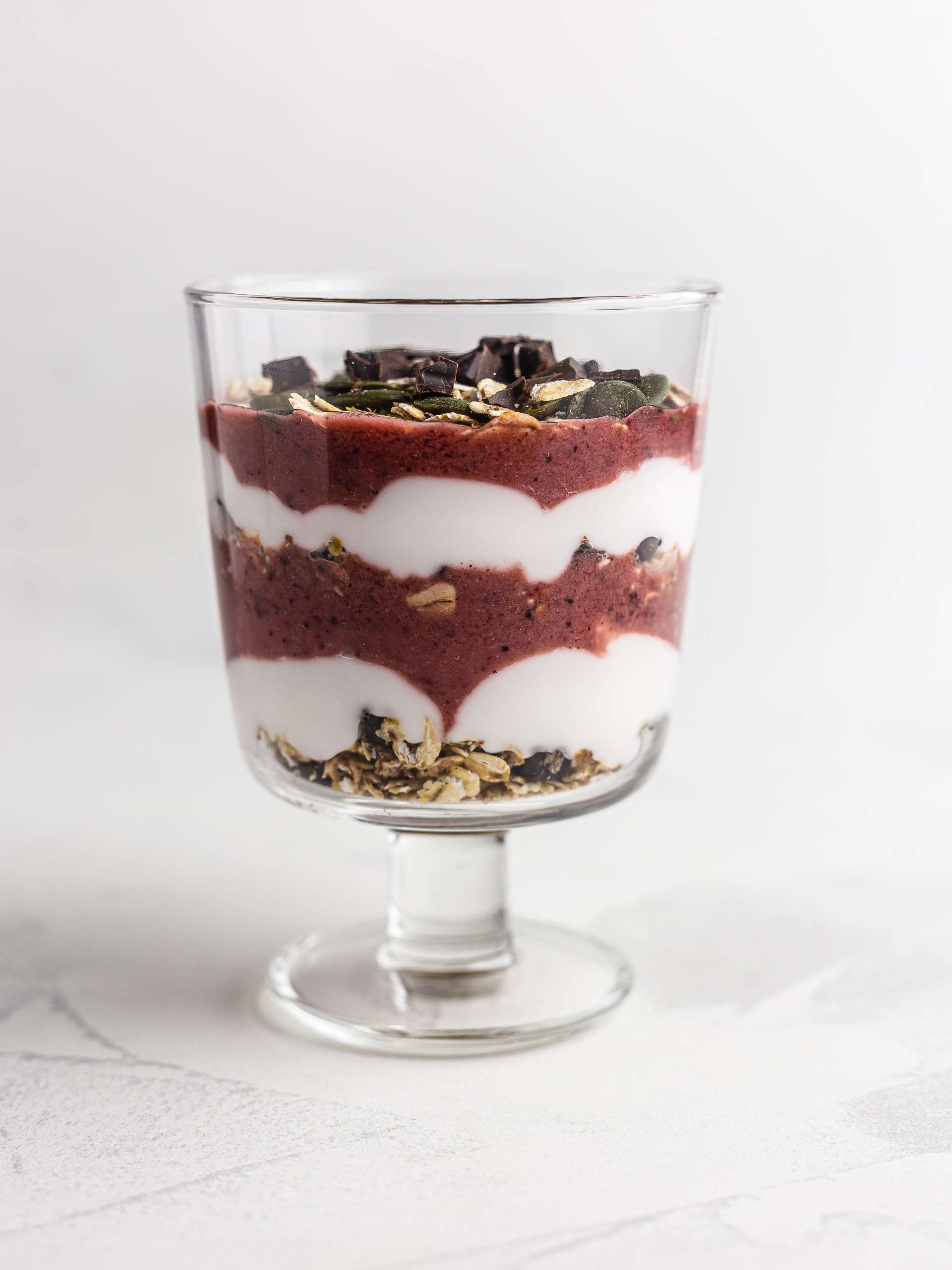 chocolate cherry parfait in a glass