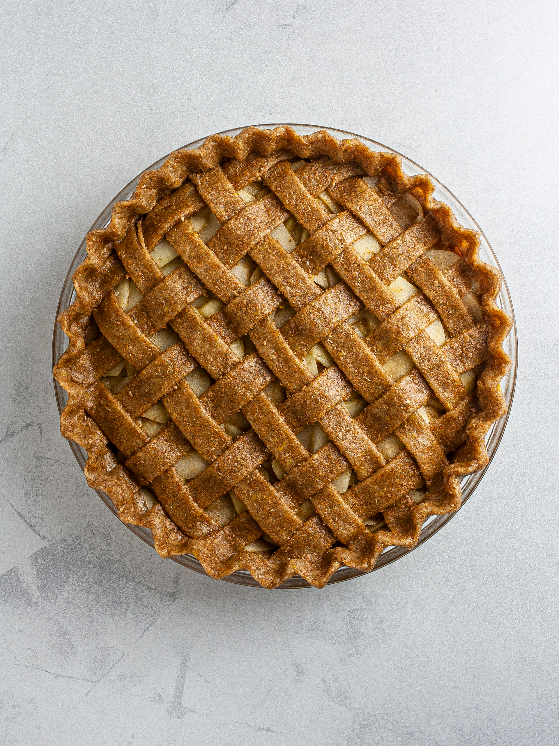 Apple pie with woven lattice crust
