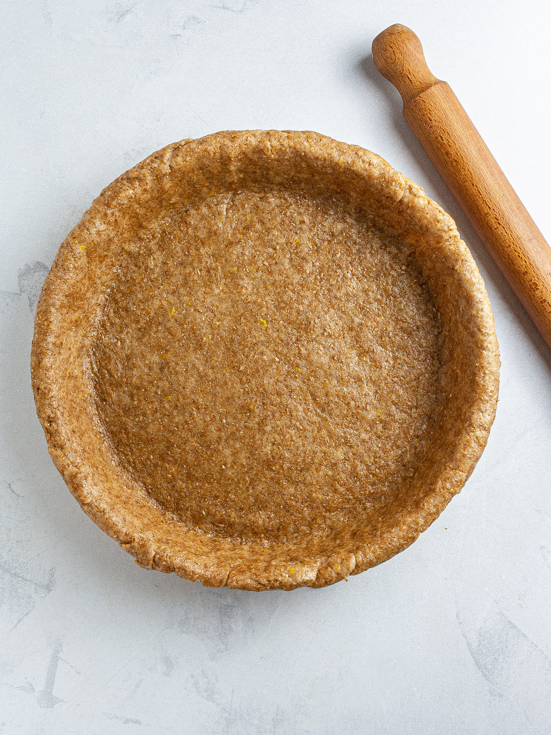 Pie crust in a pie dish