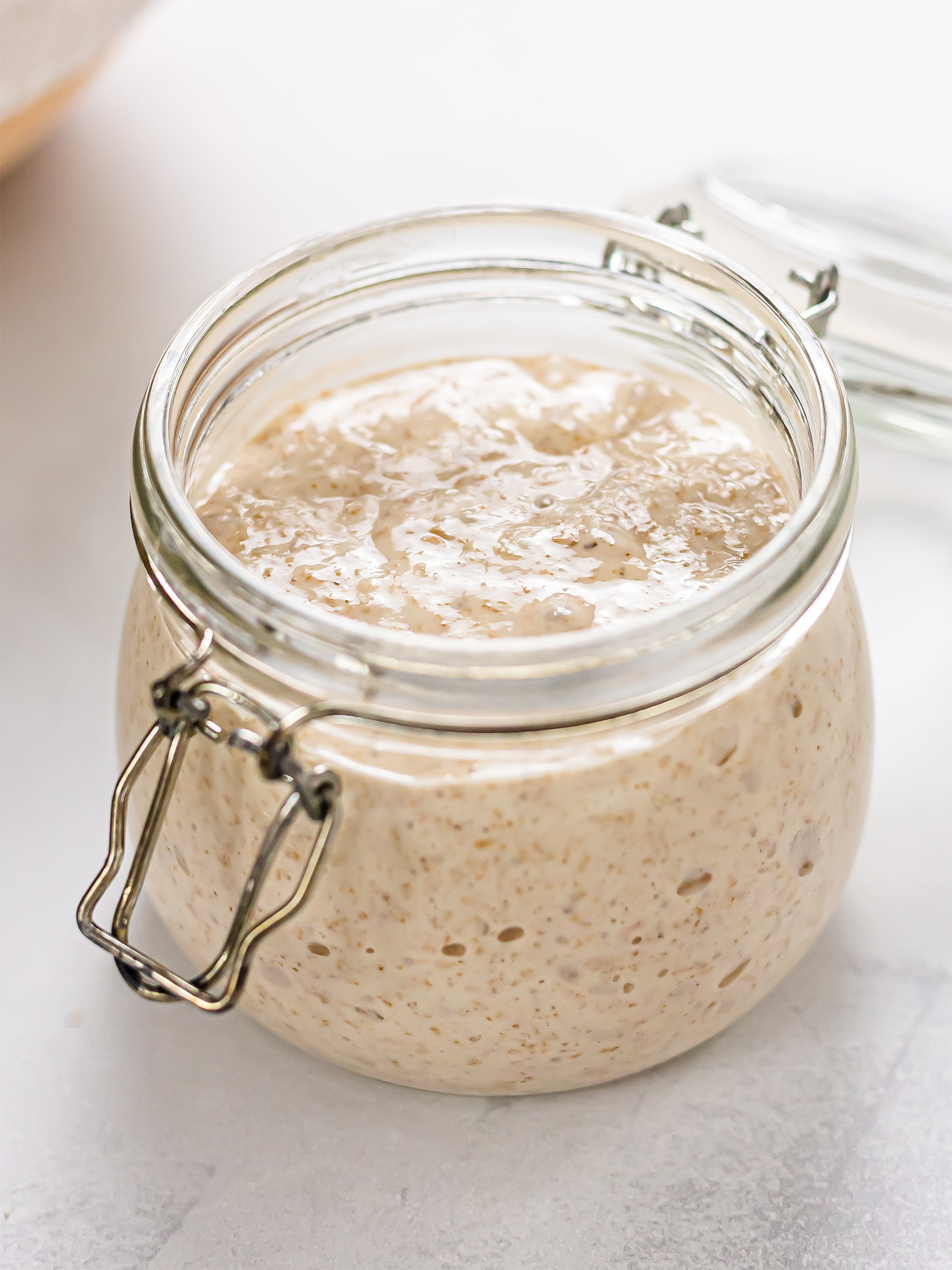 sourdough starter in a jar