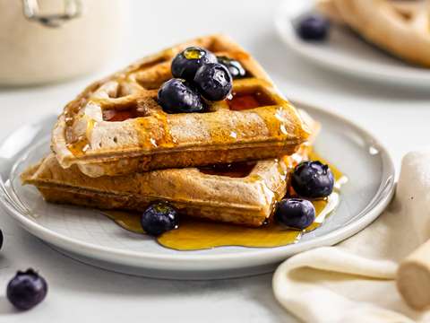 Vegan Sourdough Waffles | Foodaciously