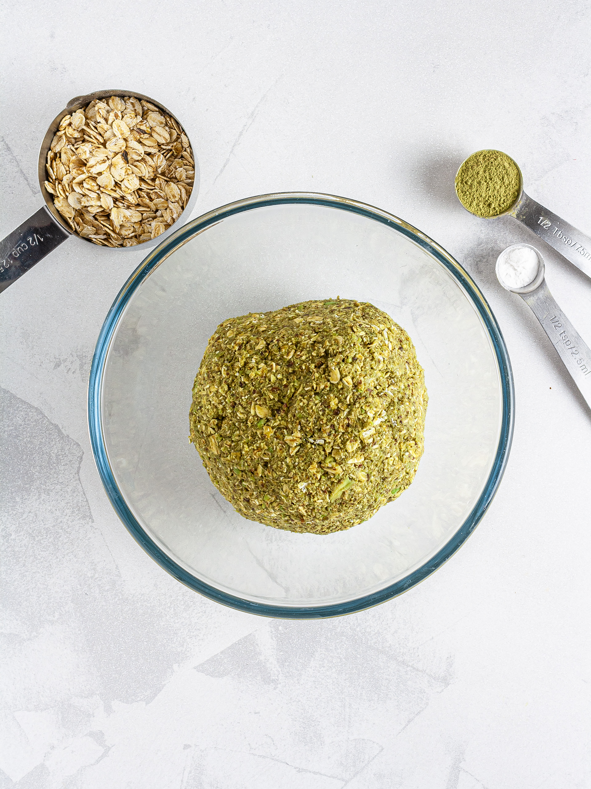 Cookie dough with matcha and oats
