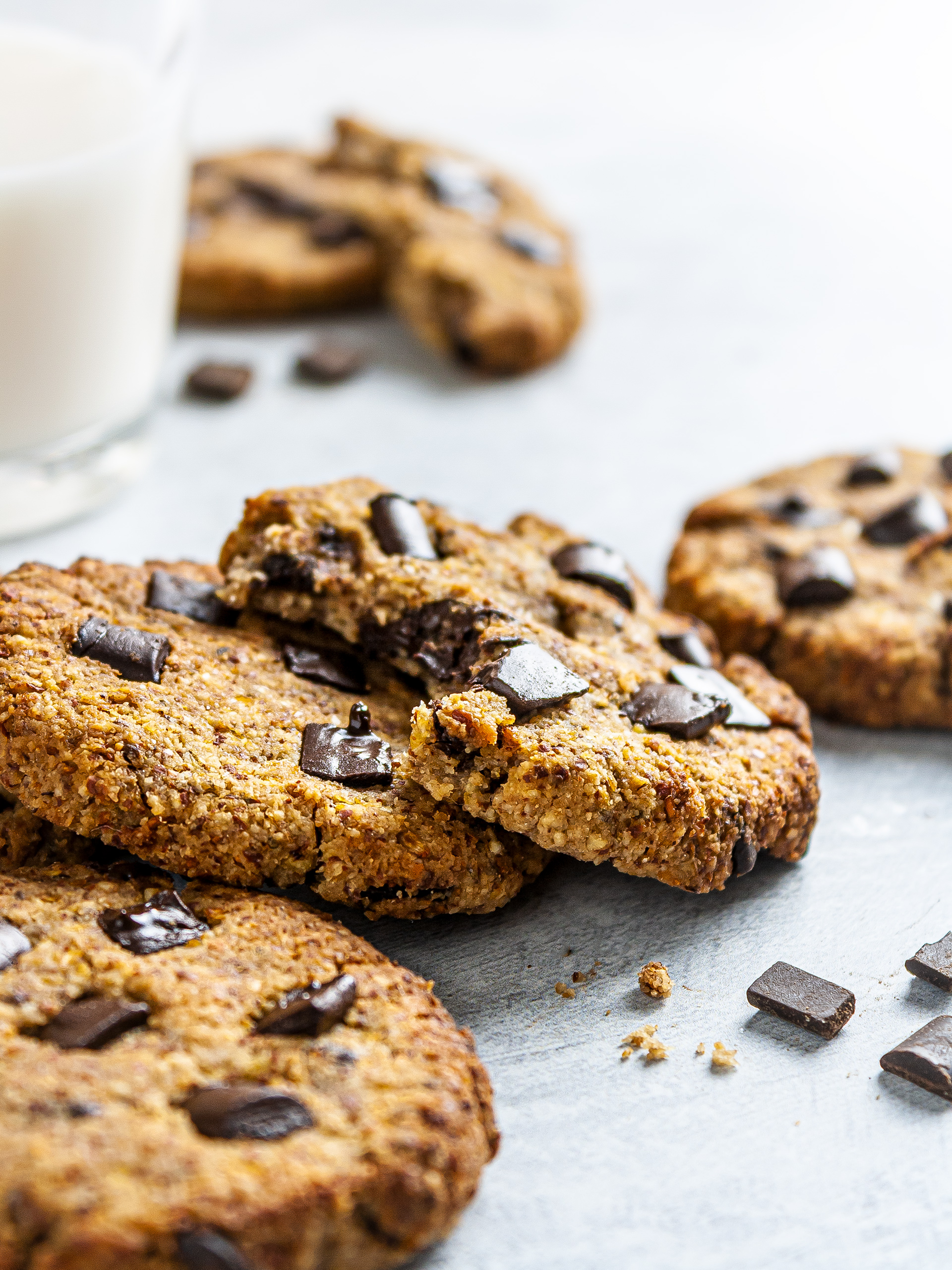 {Vegan, GF, Keto} Chocolate Chip Cauliflower Cookies