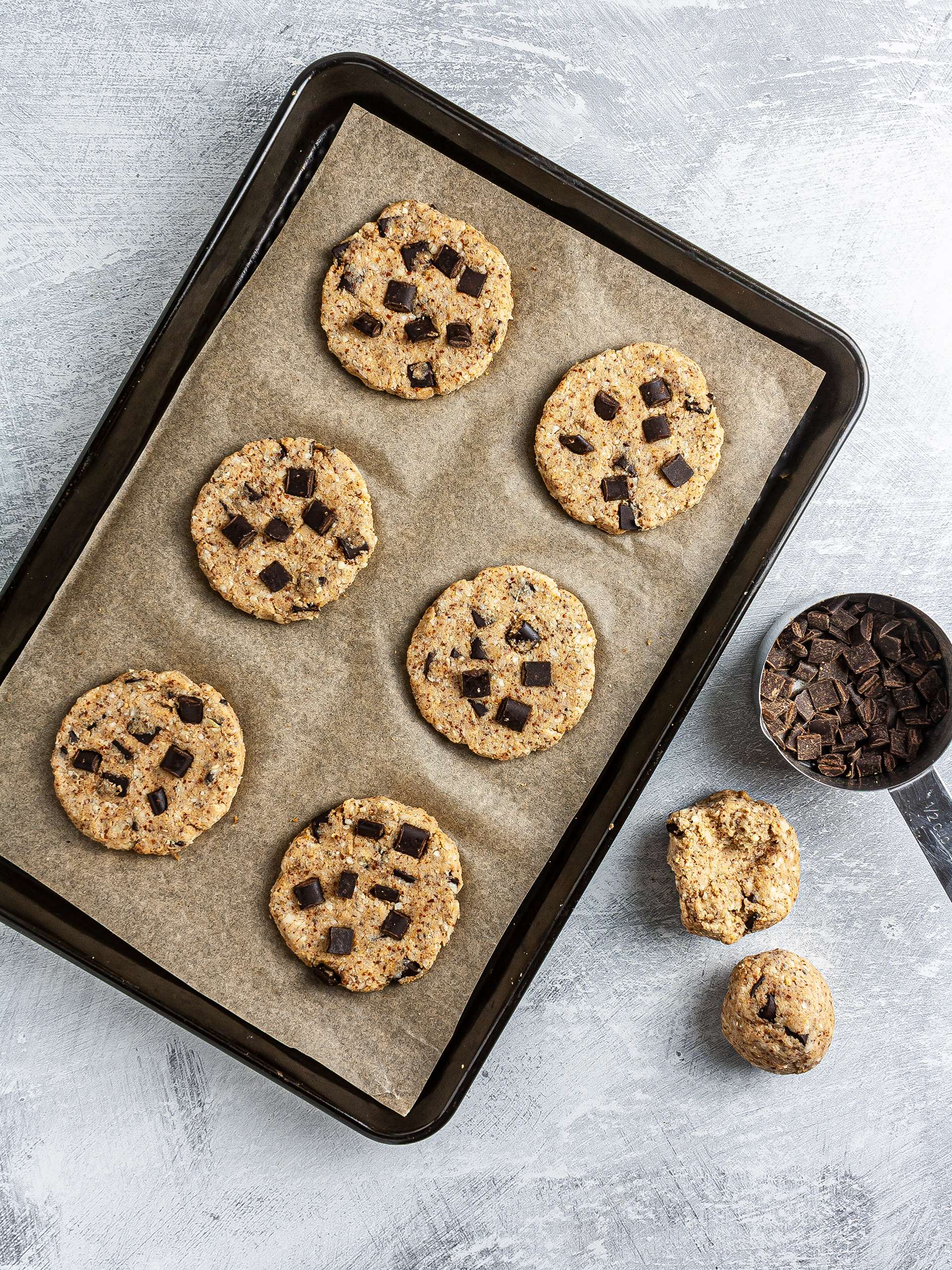 Shaped cookies on a tray