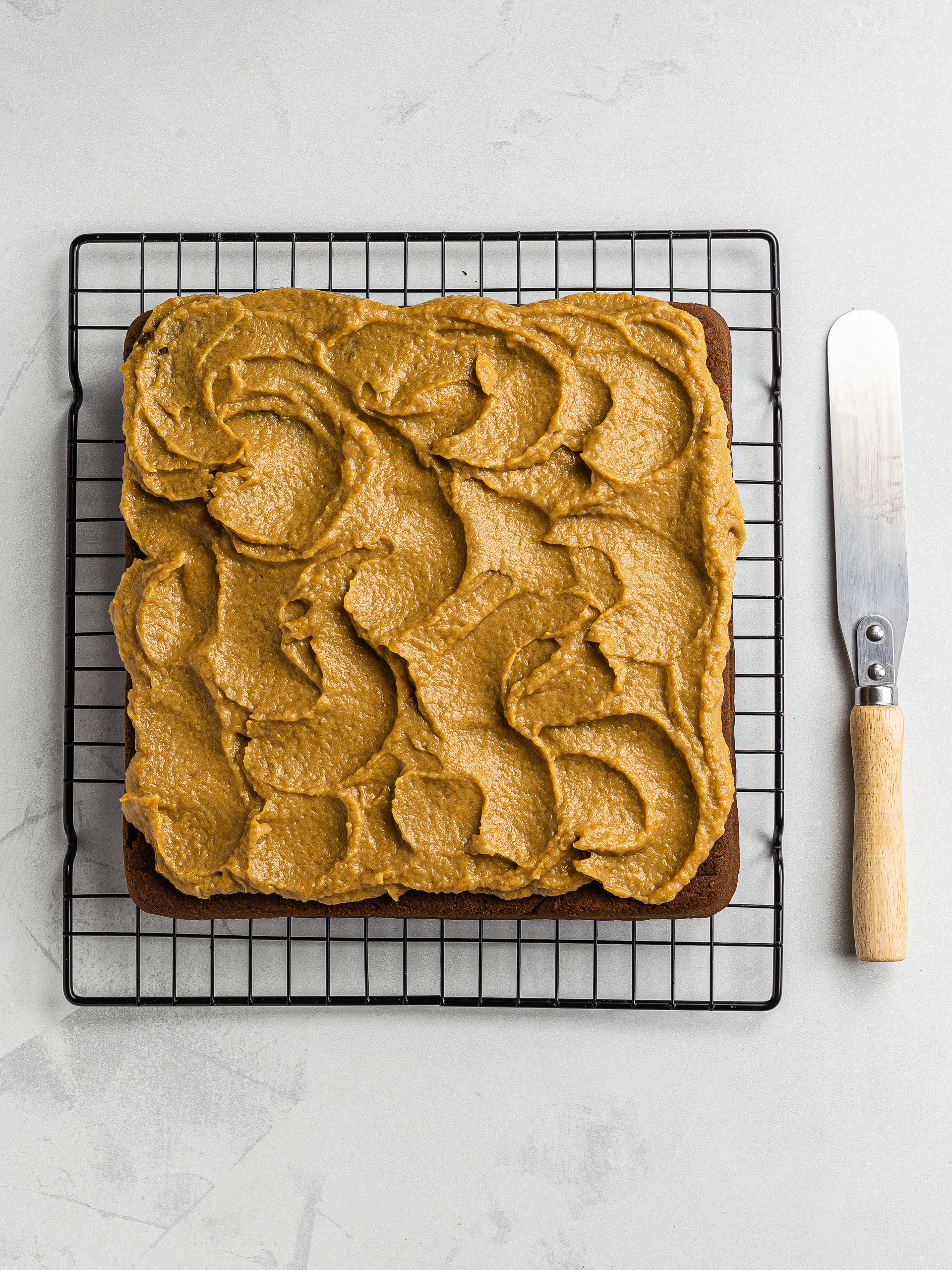 vegan chocolate cake with biscoff frosting