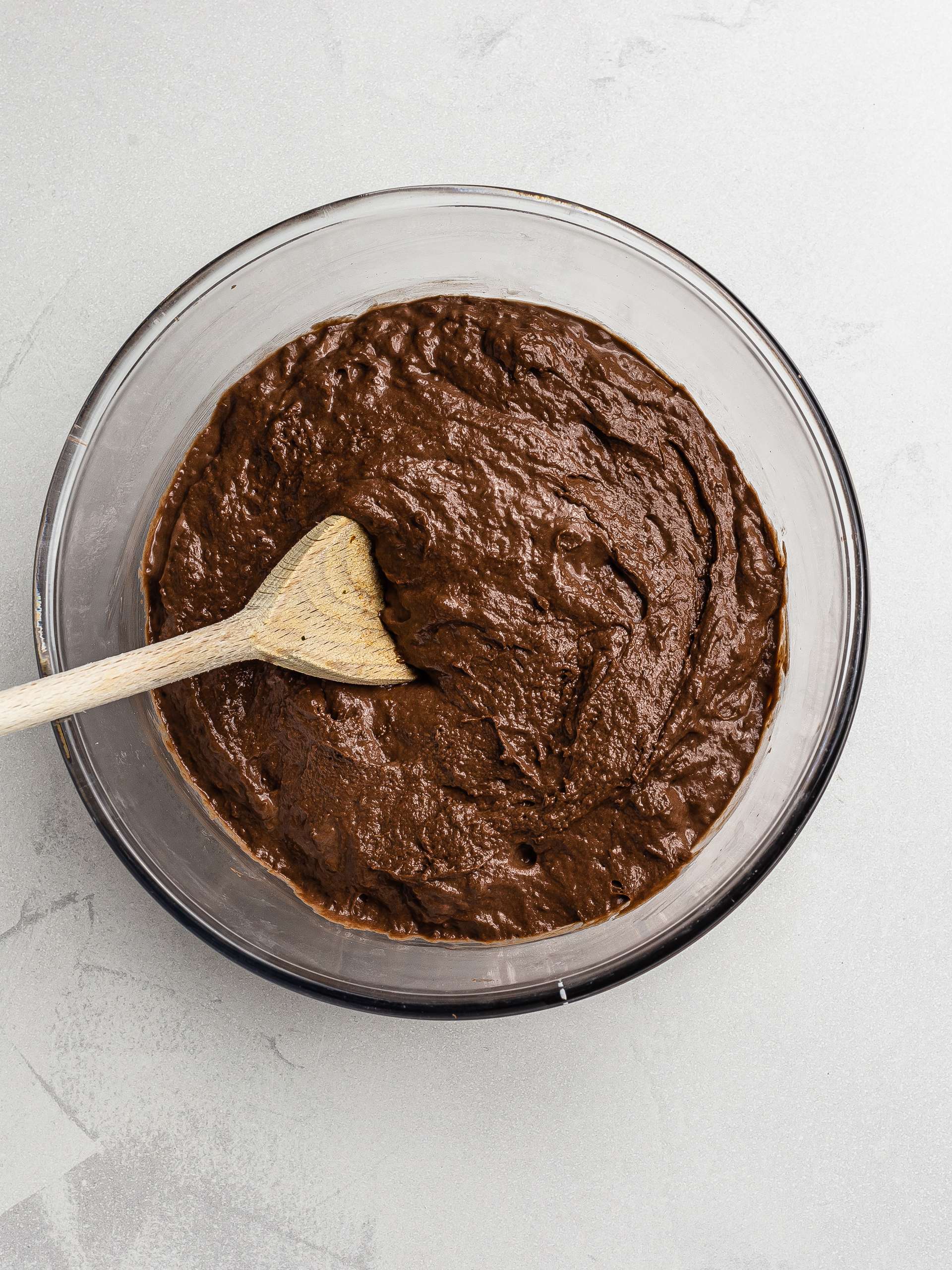 vegan chocolate cake batter in a bowl