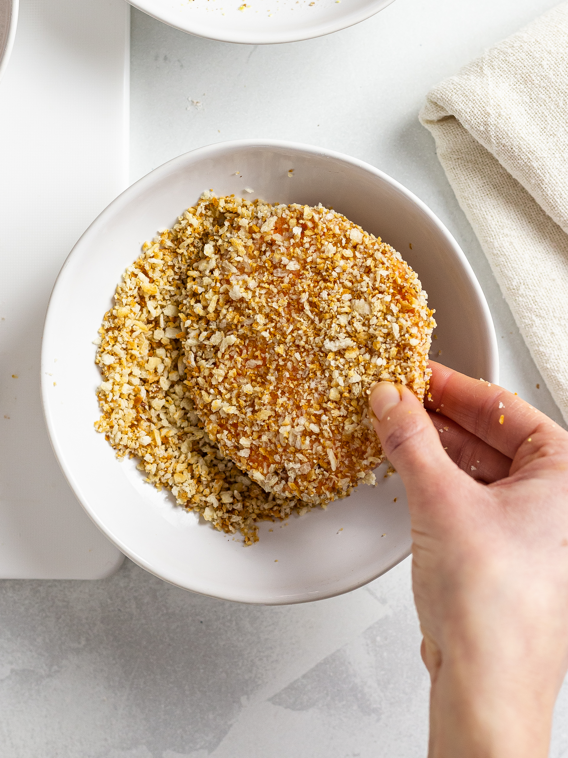 sliced sweet potatoes coated with panko breadcrumbs