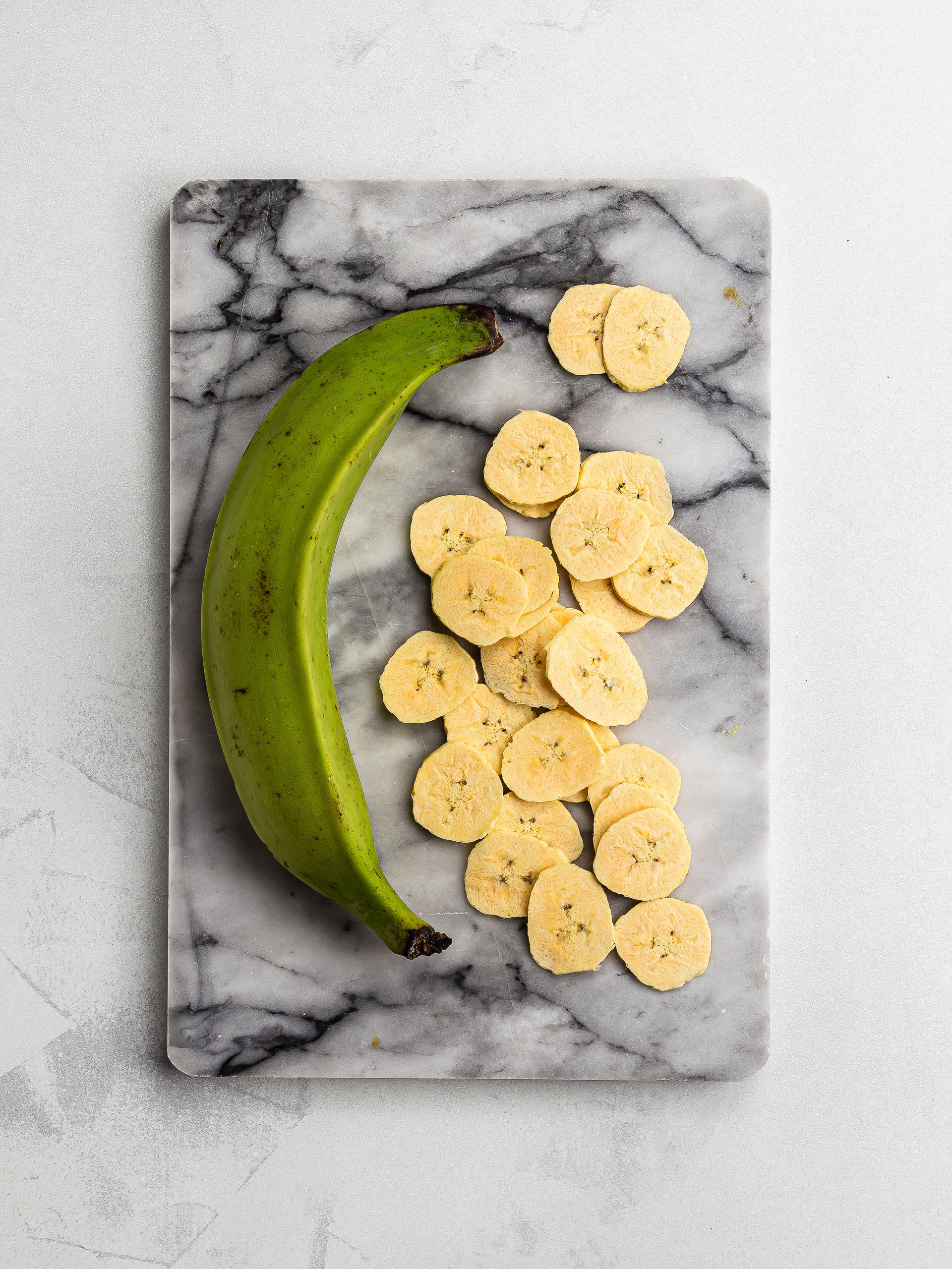 sliced green plantain