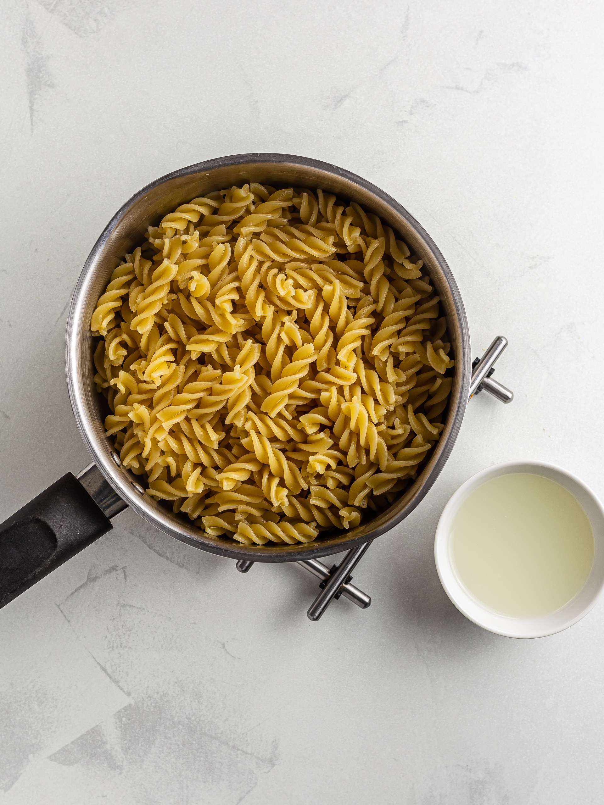 cooked pasta in a pot