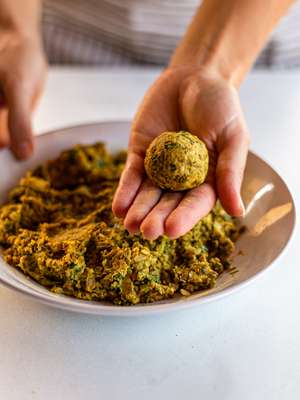 Baked Mung Bean Falafel (No Chickpeas) | Foodaciously