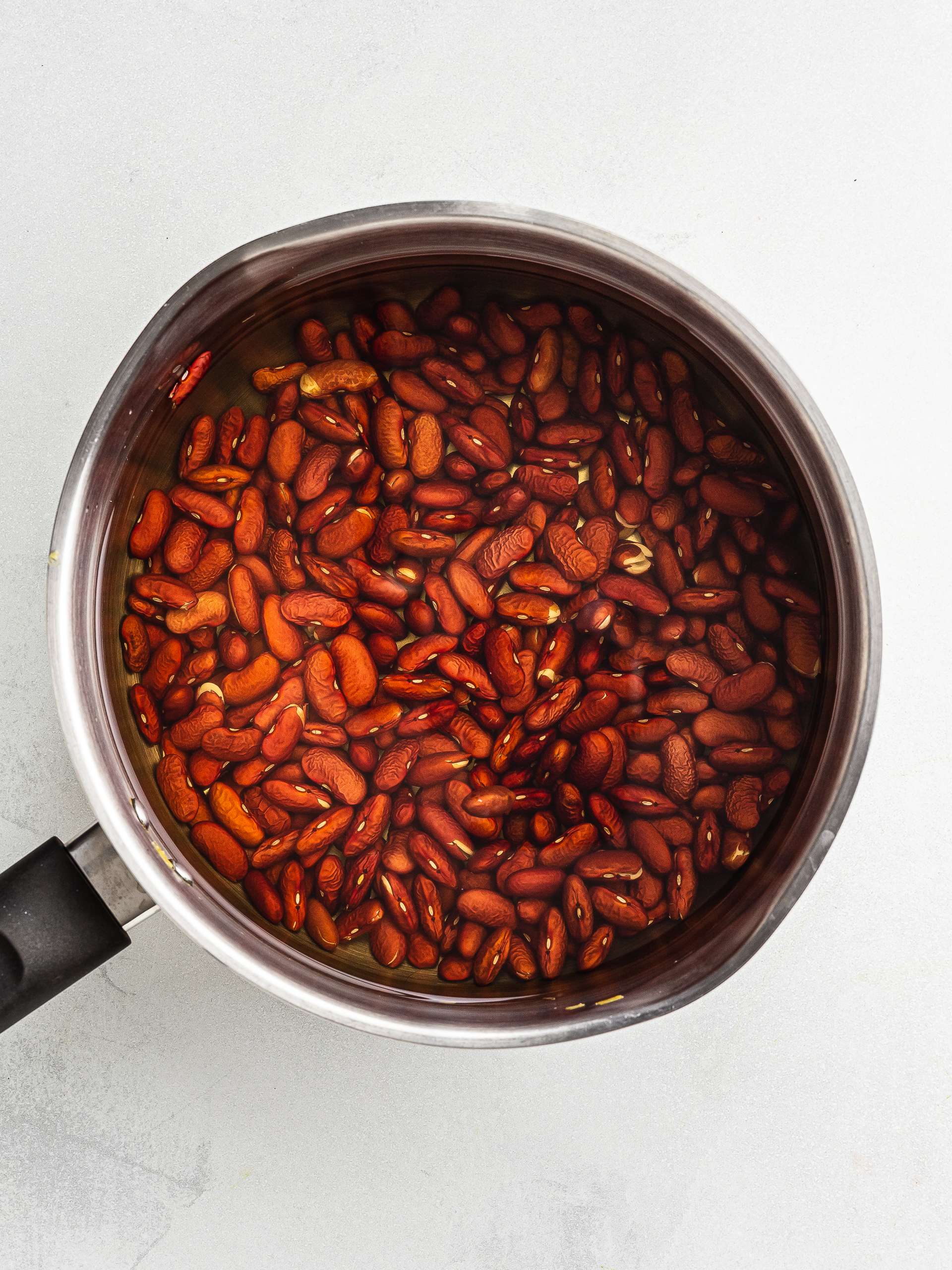 red kidney beans soaking in water
