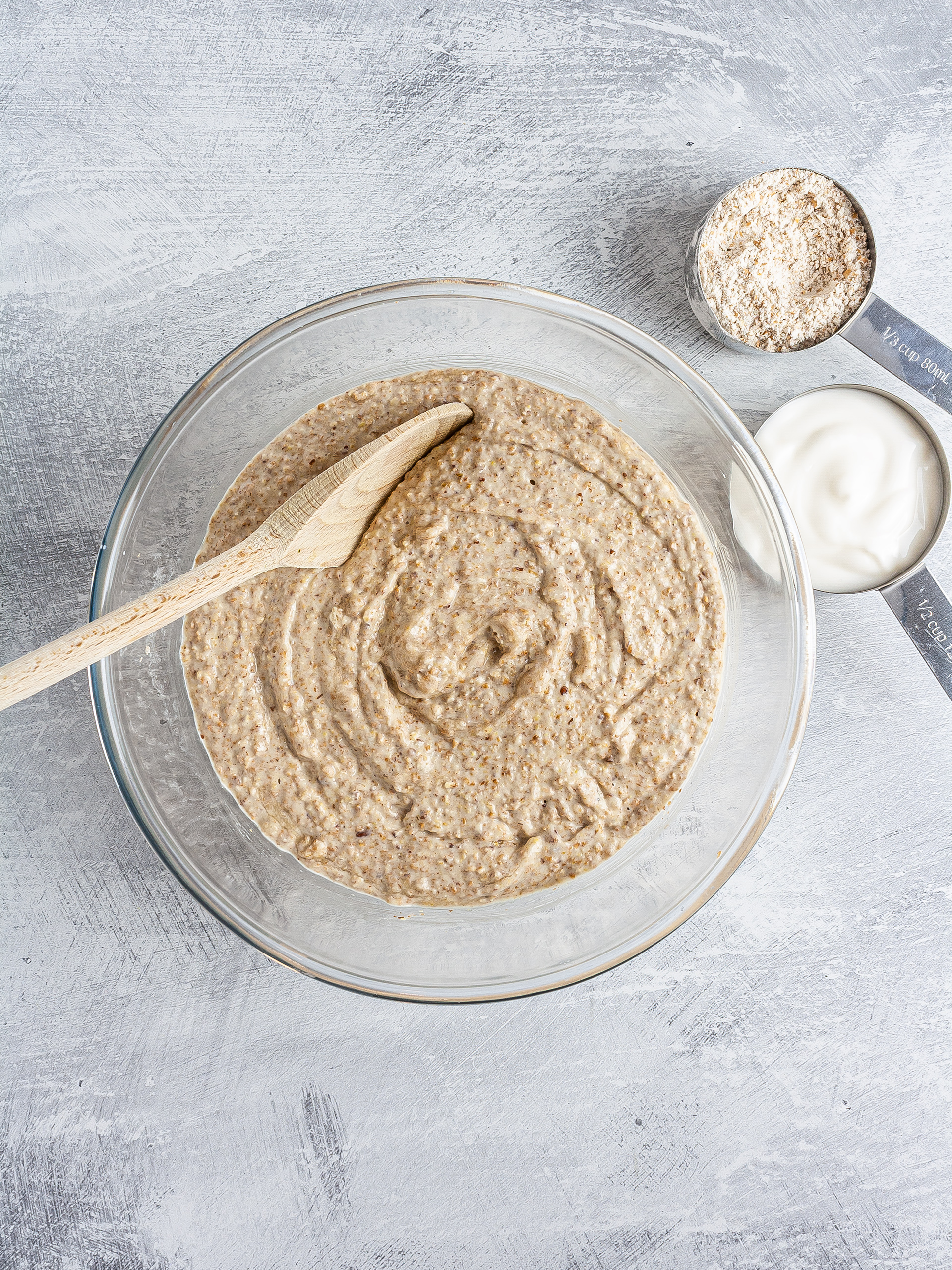 Pear banana bread batter