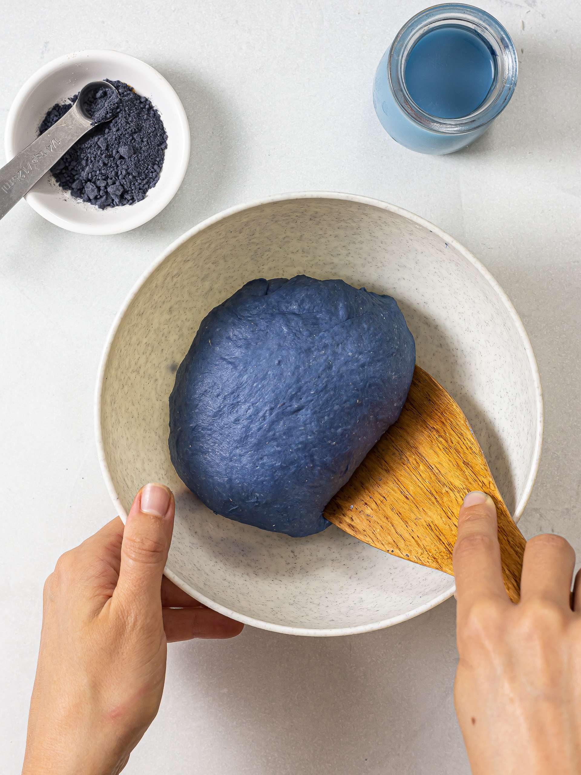 blue butterfly pea flower dough for bread