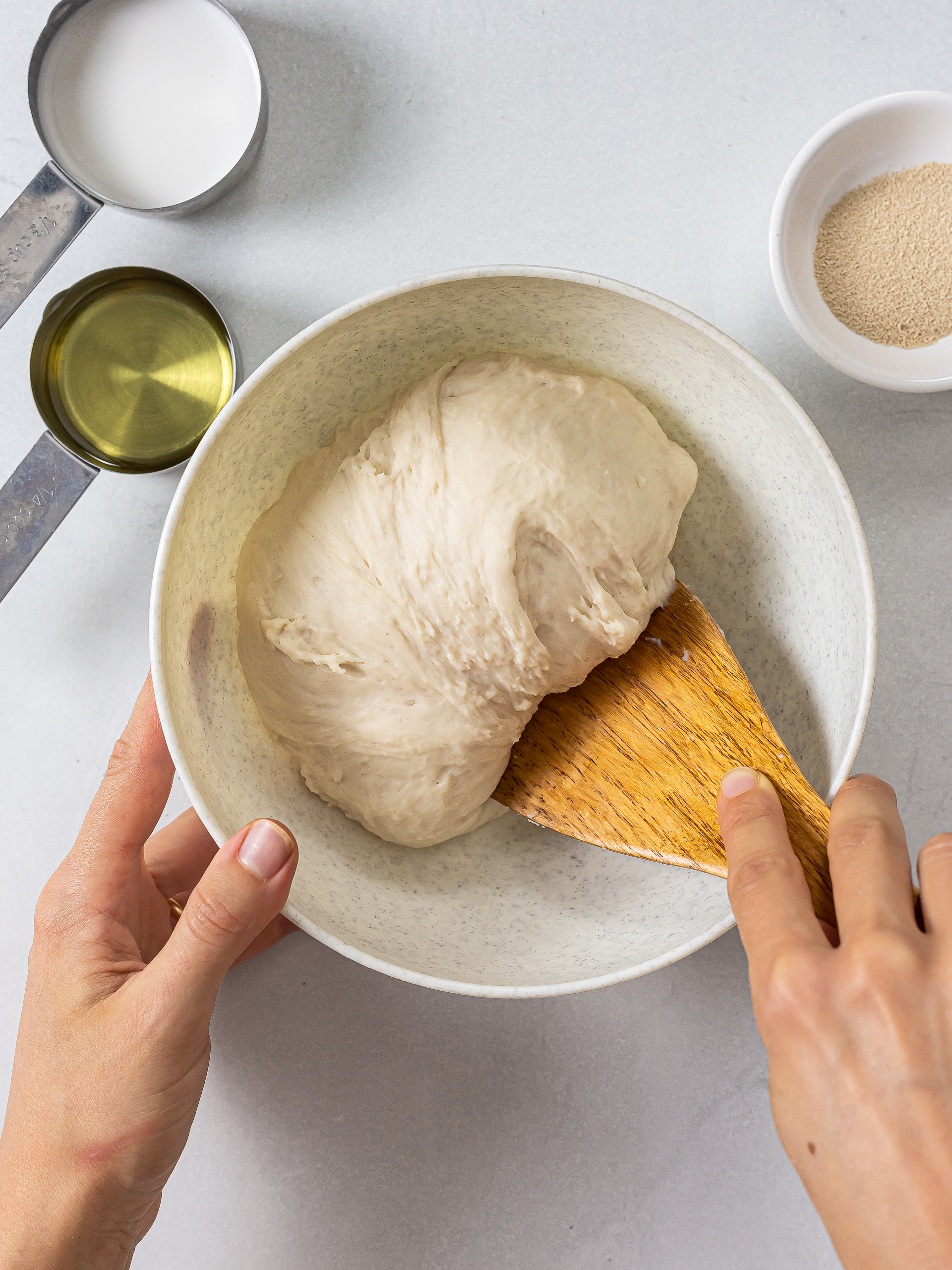 milk bread dough in a bowl