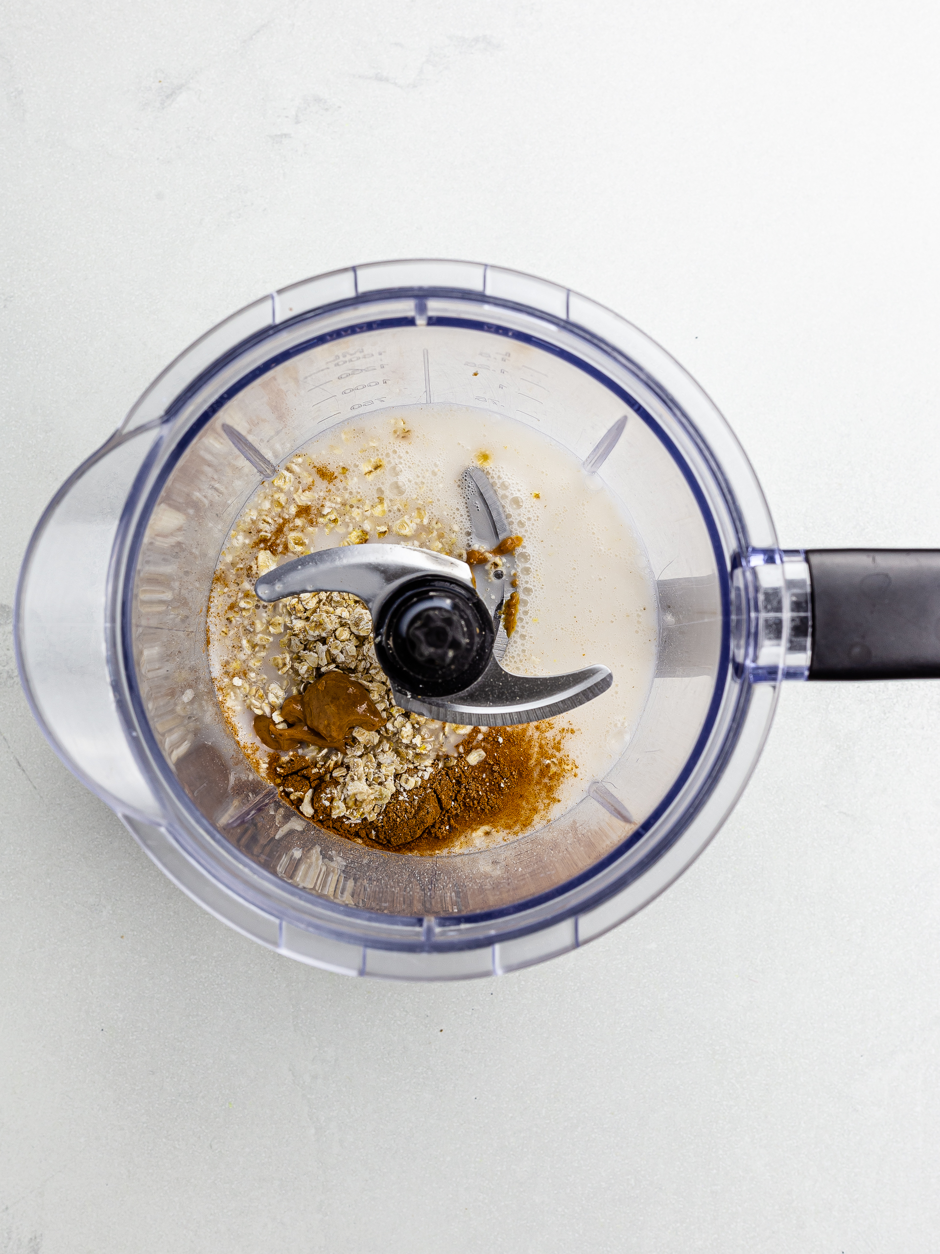 peanut punch ingredients in a blender