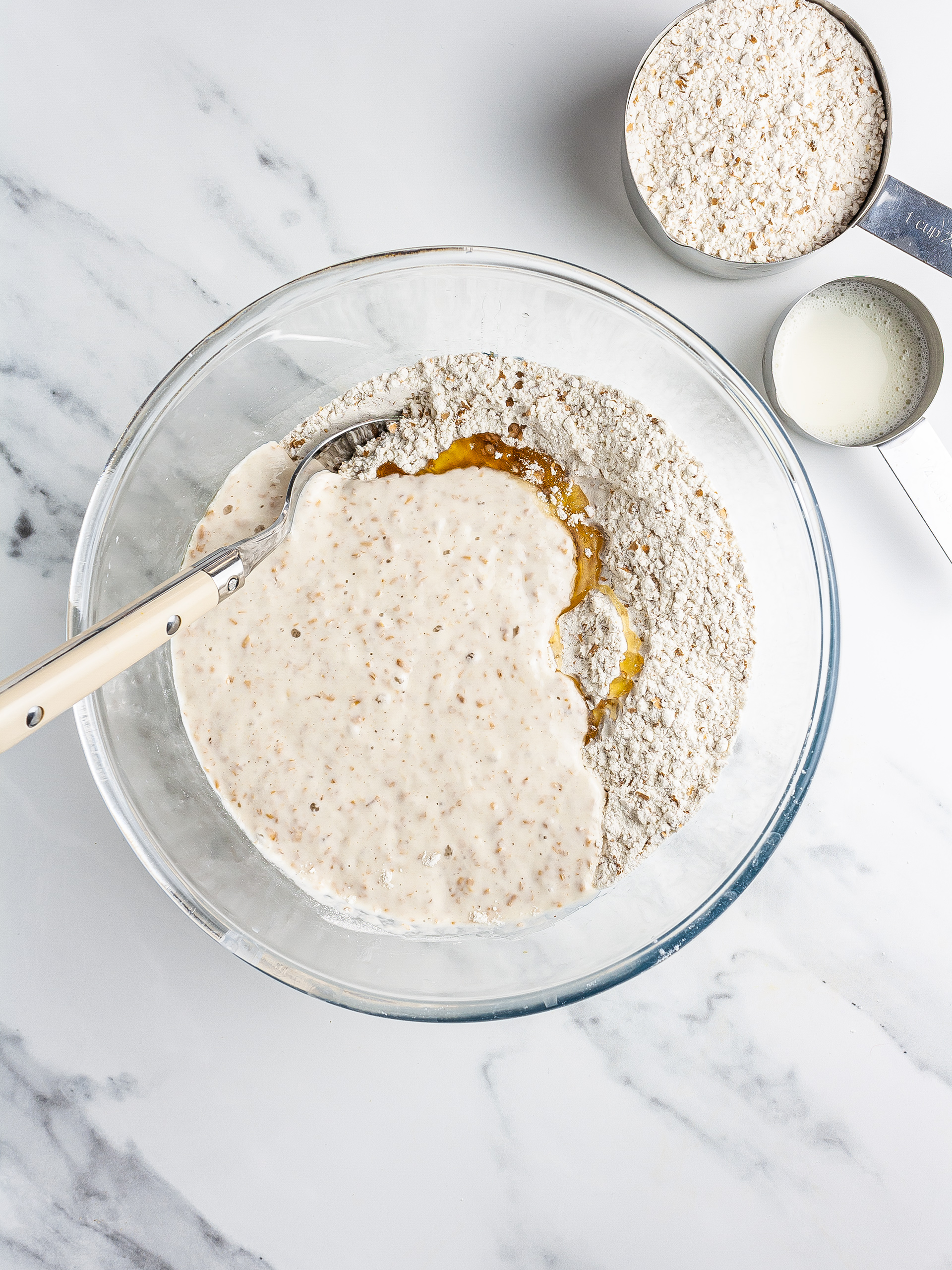 Dough ingredients in a bowl