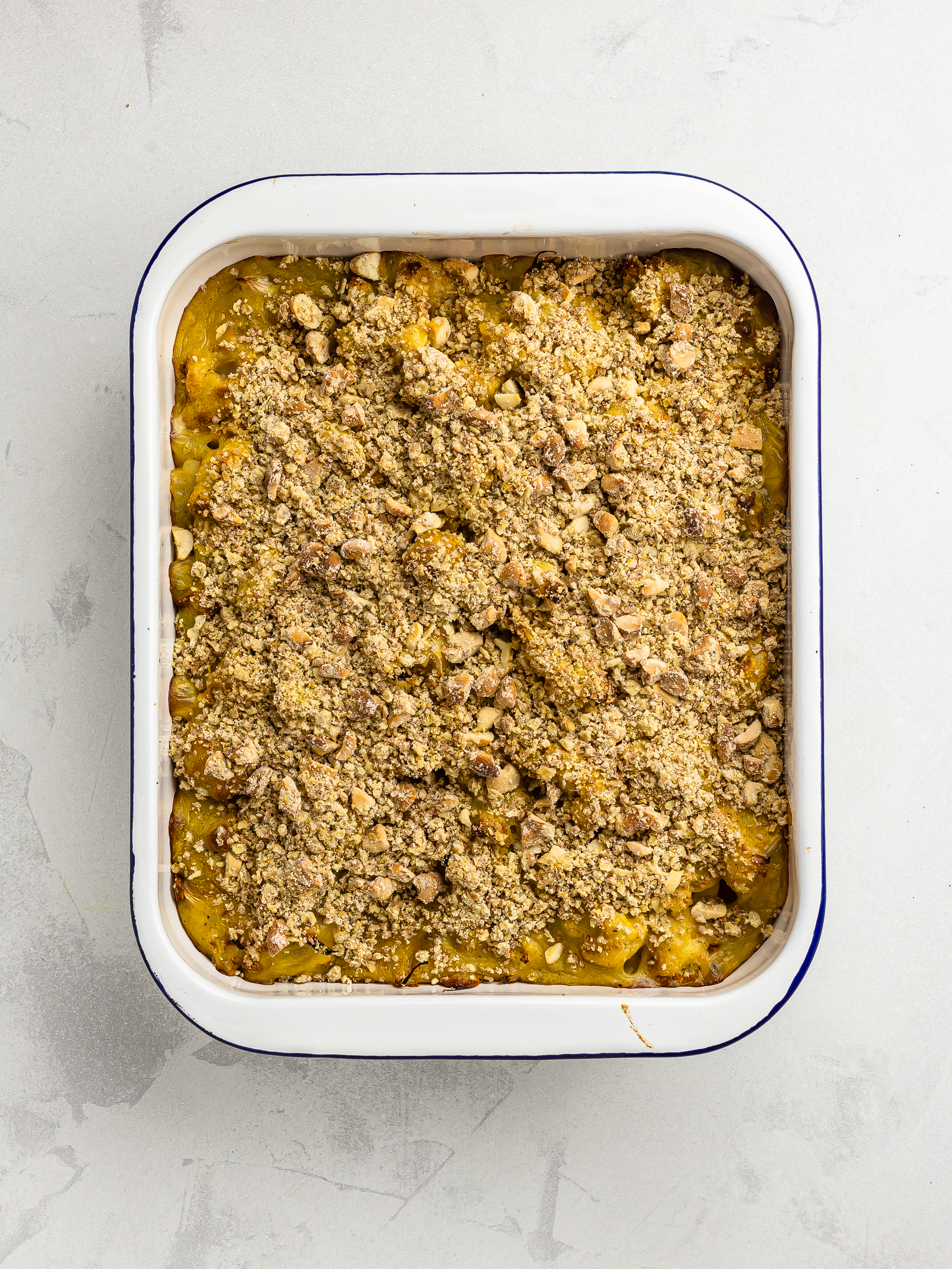 oven baked cauliflower crumble