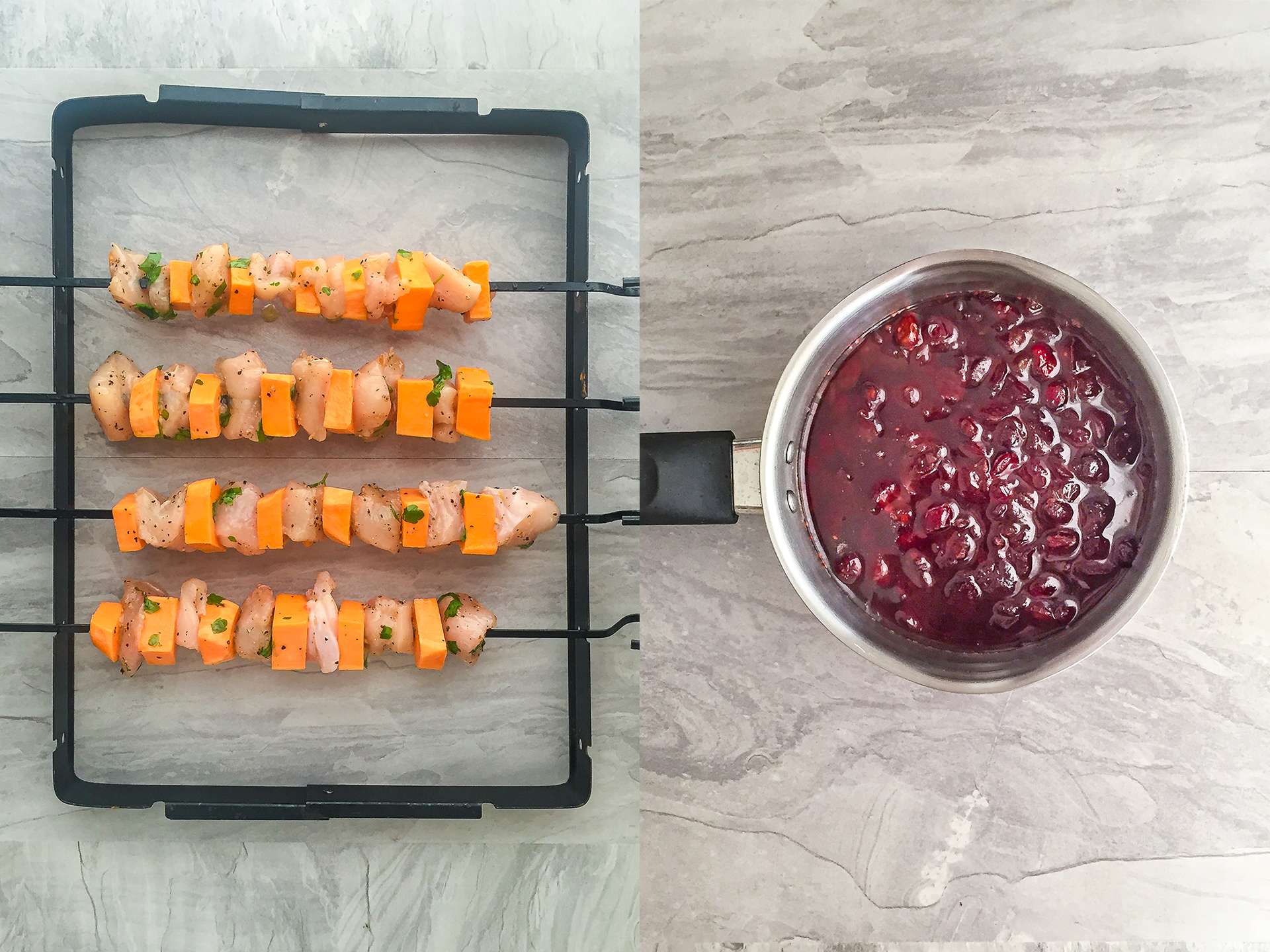 Step 2.1 of Grilled Turkey and Sweet Potato Kebab with Cranberry Sauce