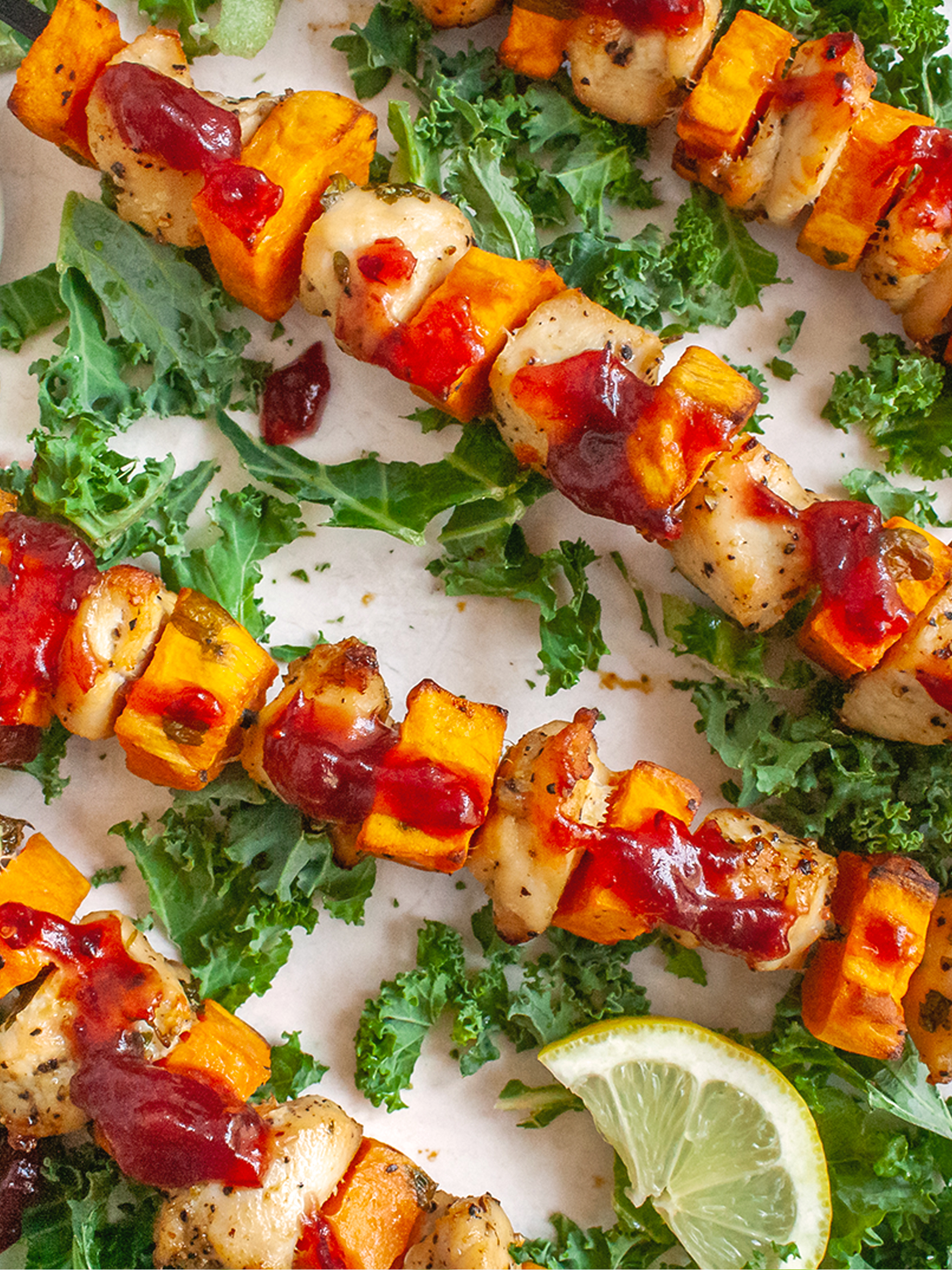 Grilled Turkey and Sweet Potato Kebab with Cranberry Sauce