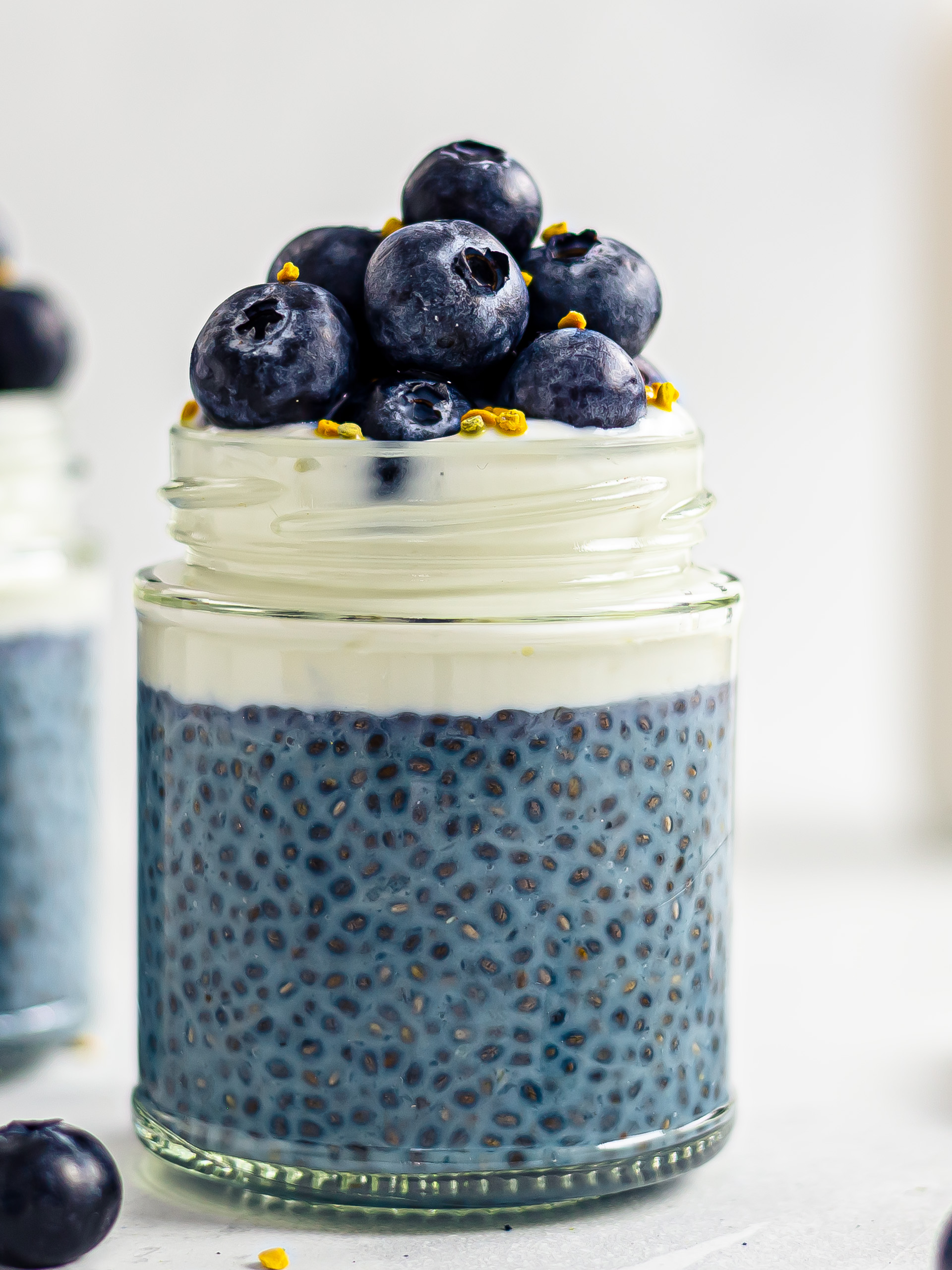 Blue Chia Pudding with Butterfly Pea