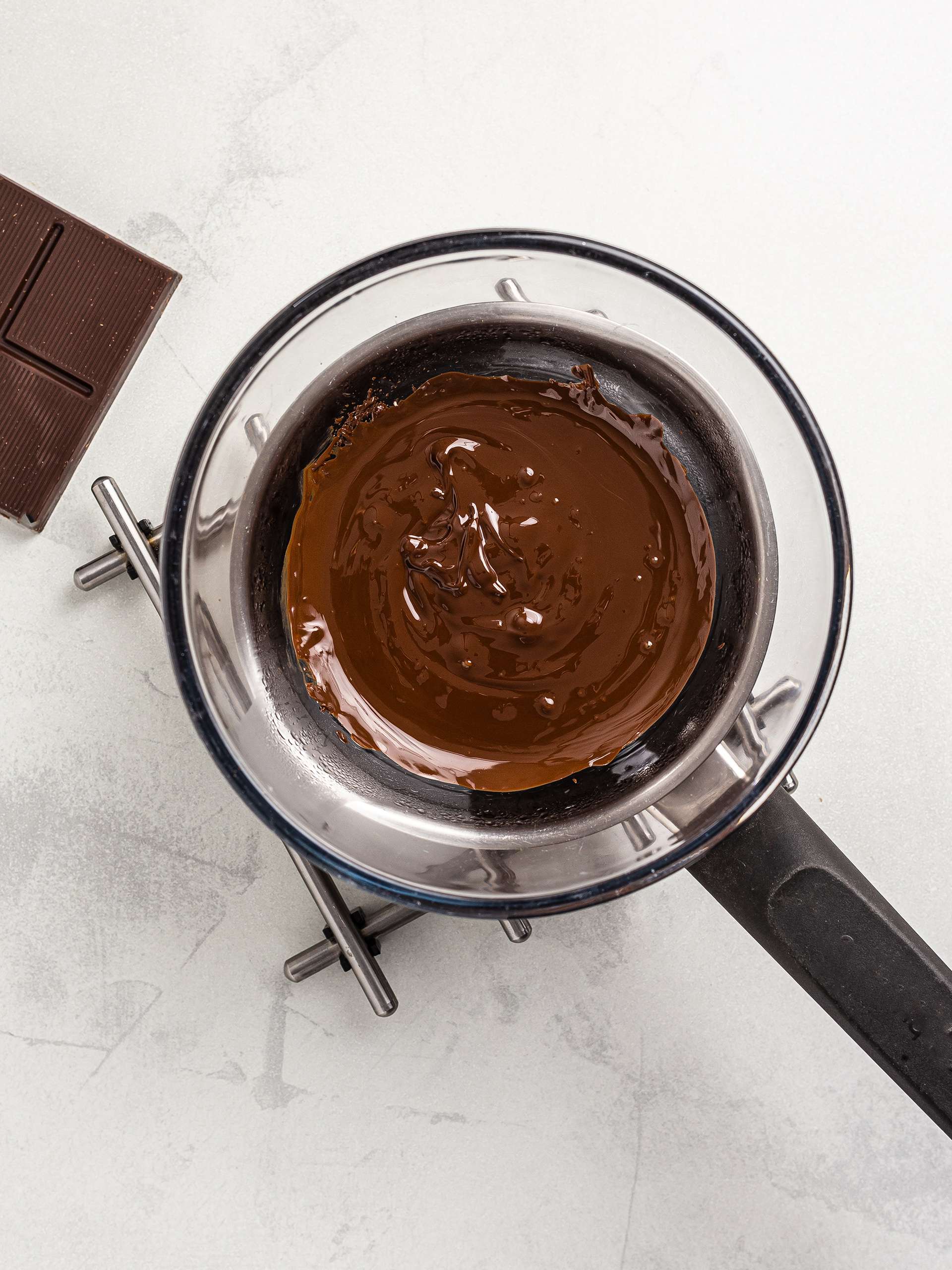 dark chocolate melted over a double boiler