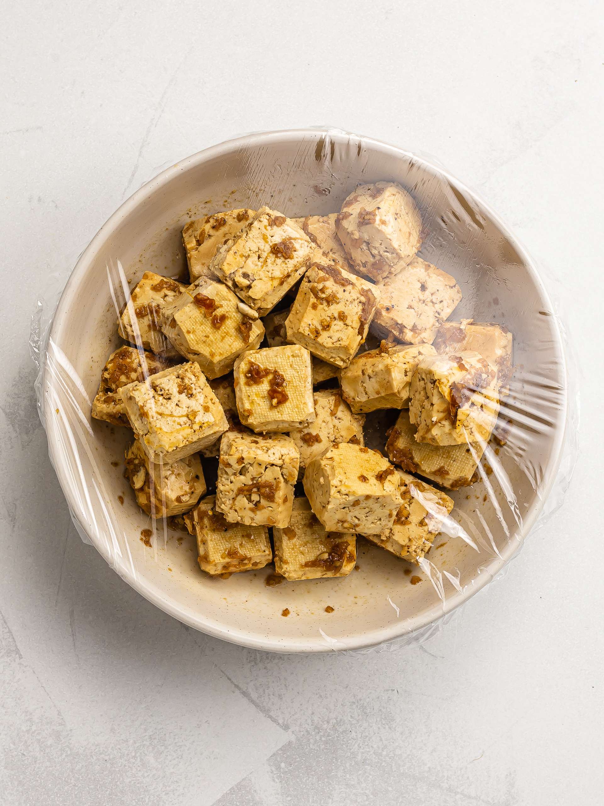 tofu marinated in karaage marinade