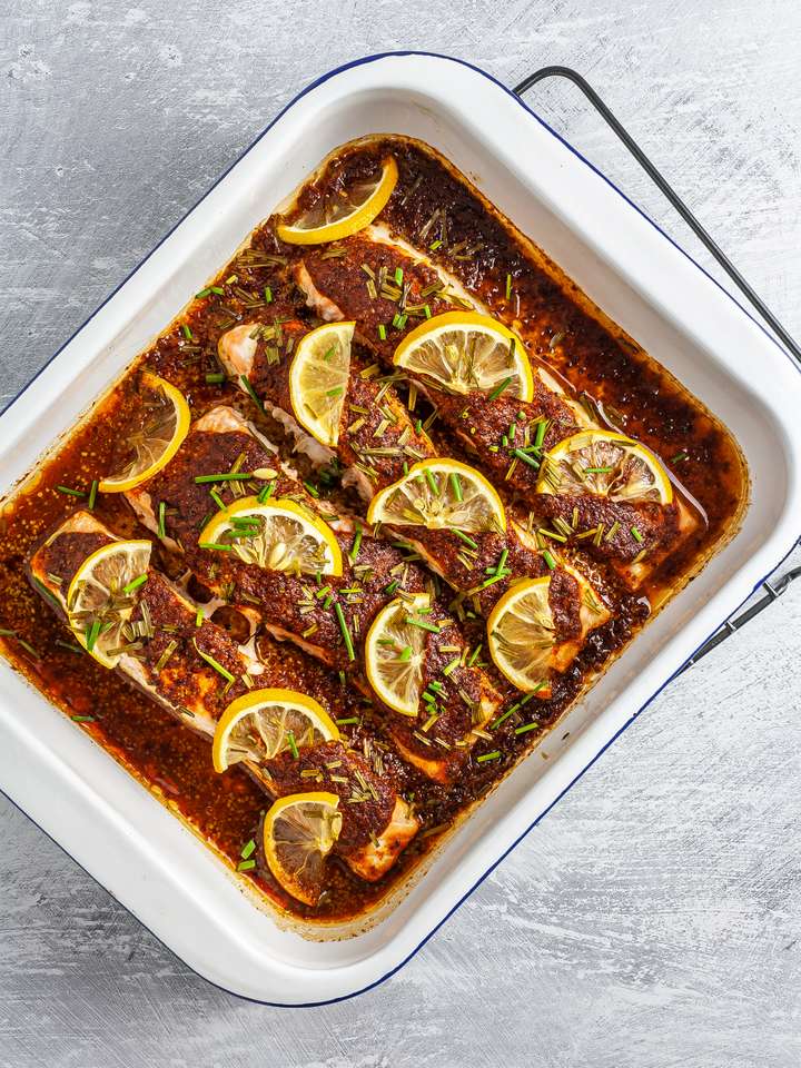 Honey Mustard Glazed Salmon Recipe | Foodaciously