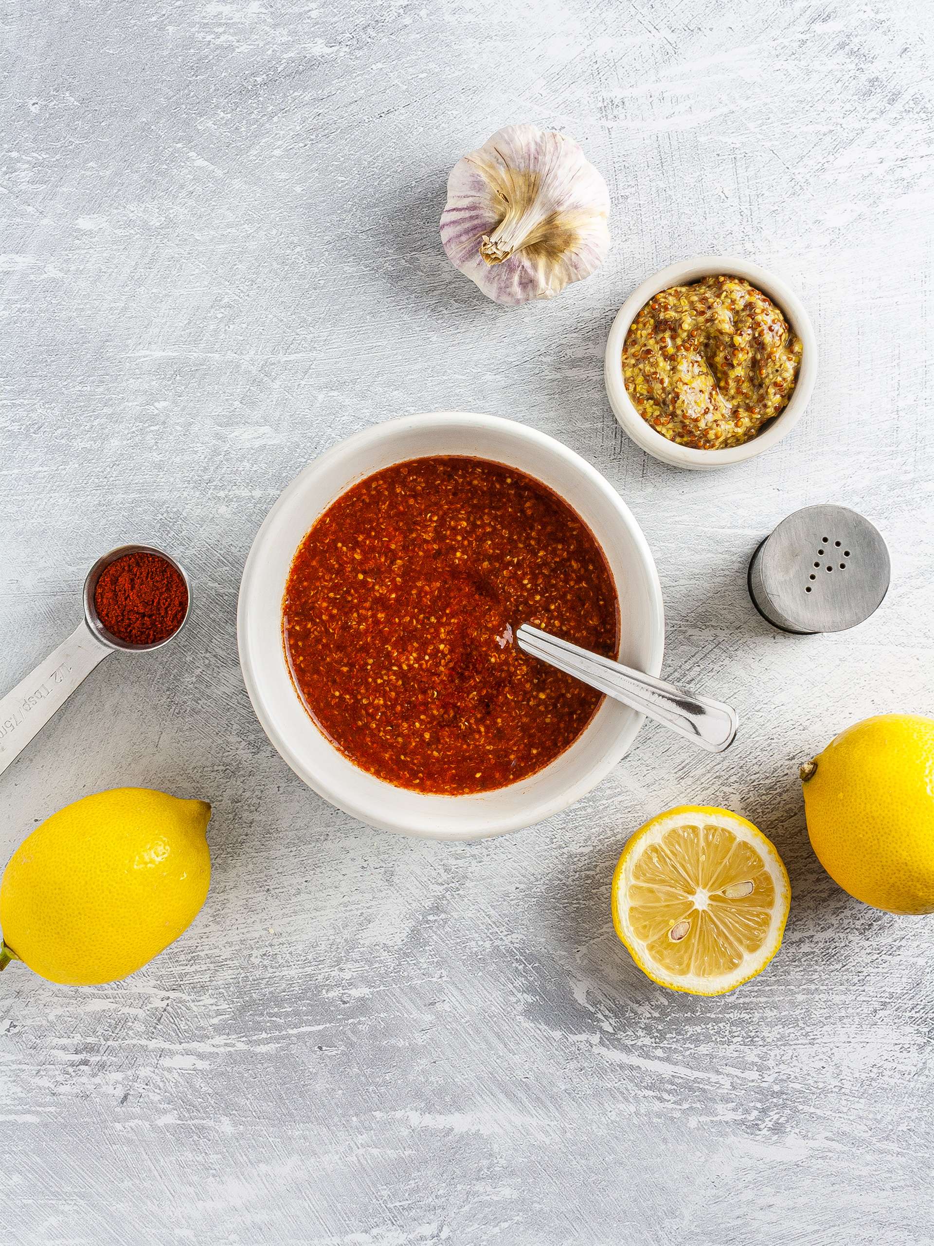Honey, mustard, and paprika glaze mixture