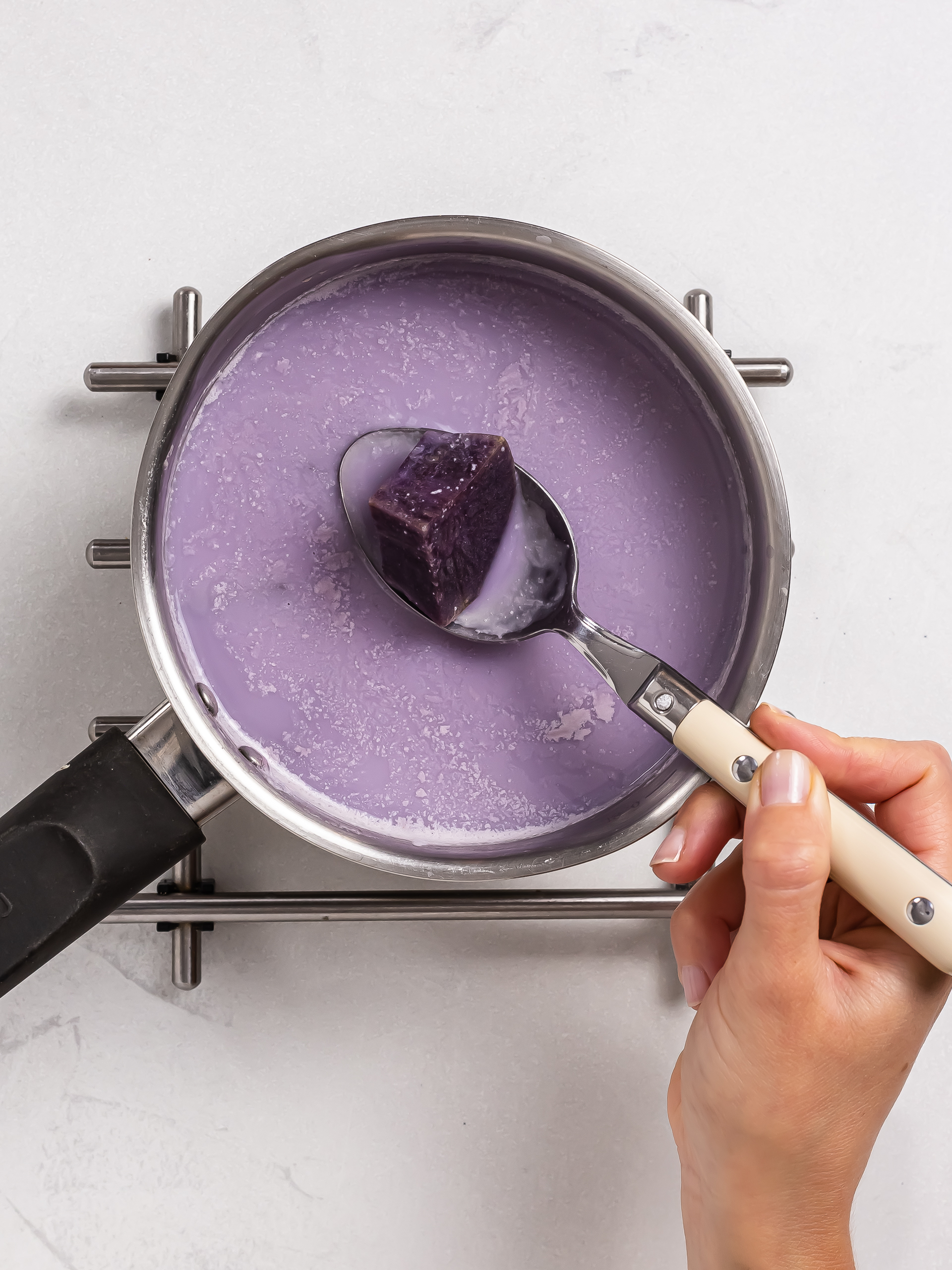 ube milk made with fresh purple yams