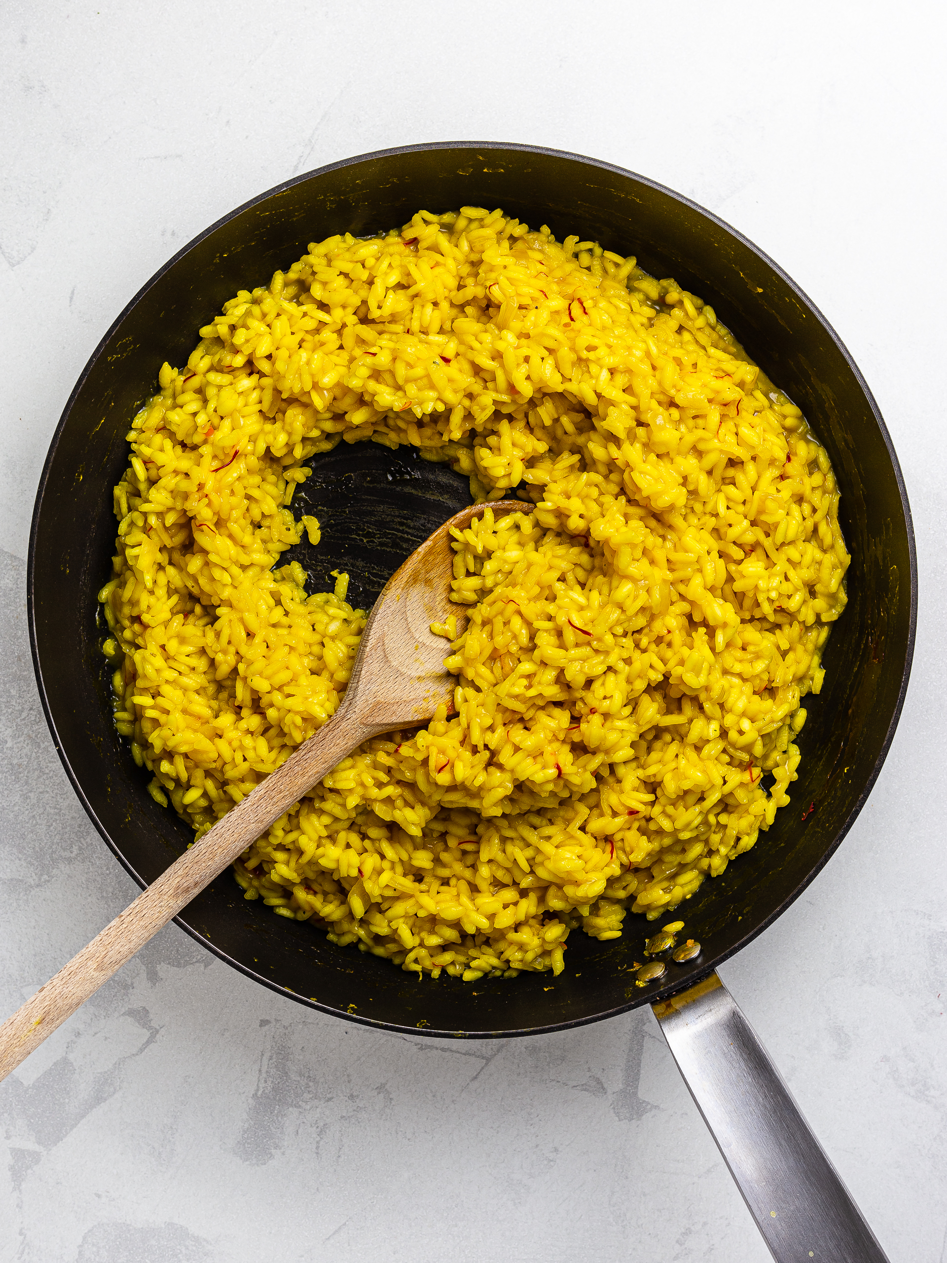 cooked saffron risotto