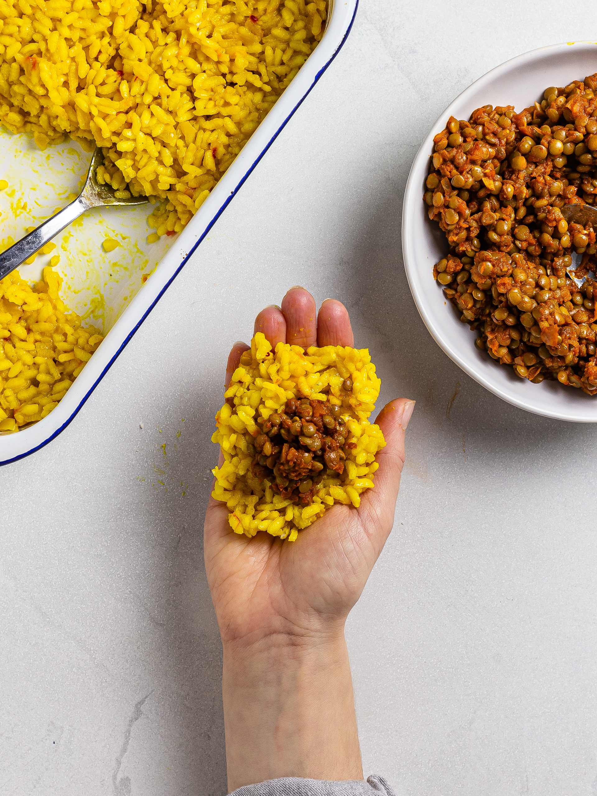 how to shape rice balls