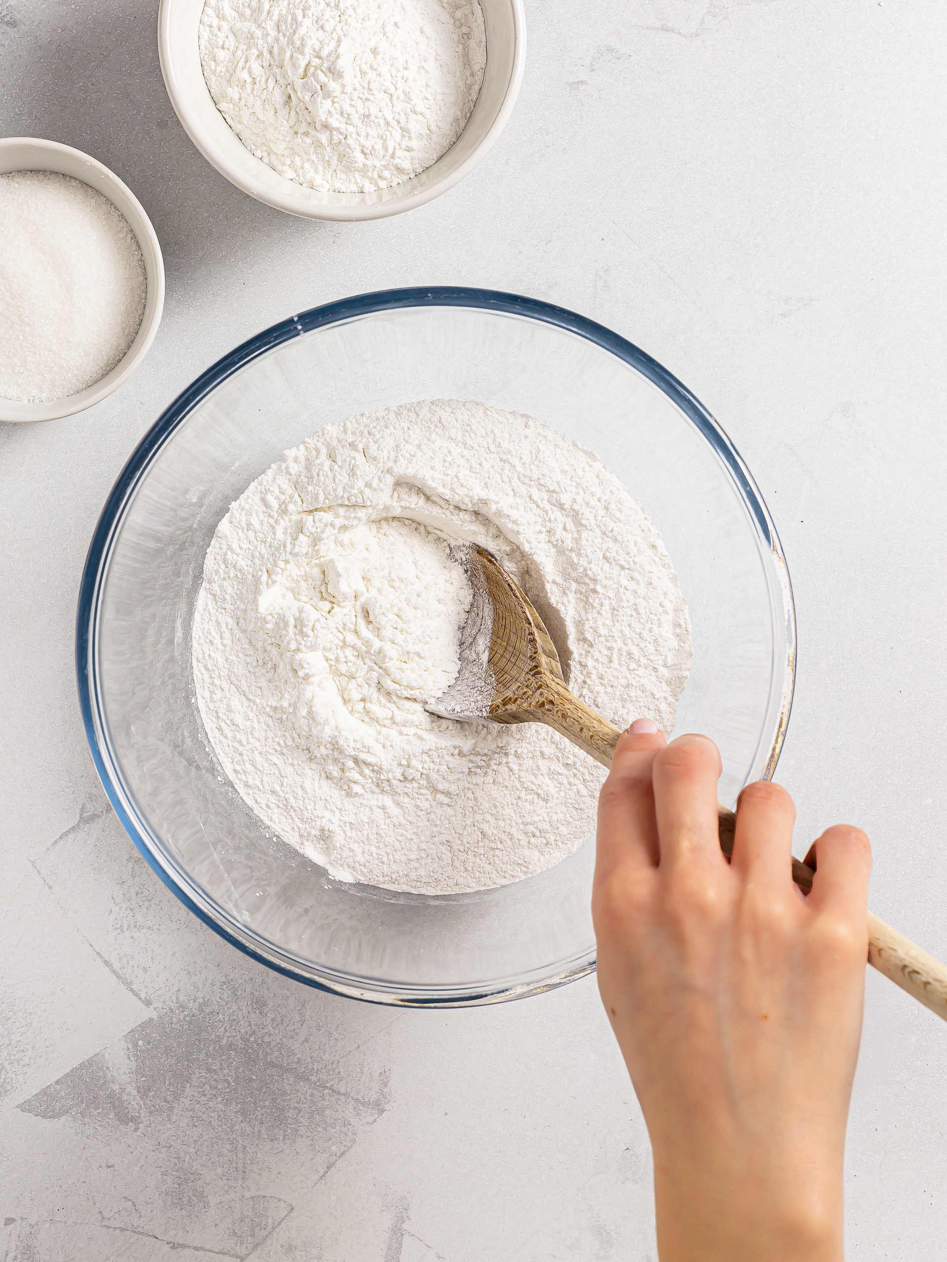 mochi muffins ingredients in a bowl